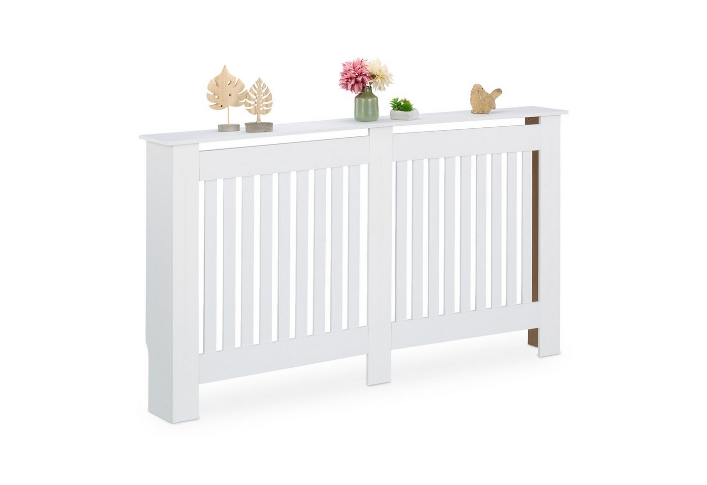 relaxdays Heizungsverkleidung Heizkörperverkleidung im Landhausstil, Zubehör für Heizkörper, weiß, XL