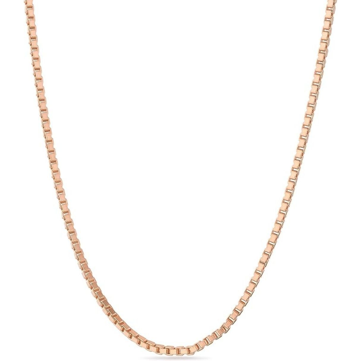 Einzelstück Silberkette Venezianerkette 925 Silber 44 - 50 cm Box Chain 14K vergoldet