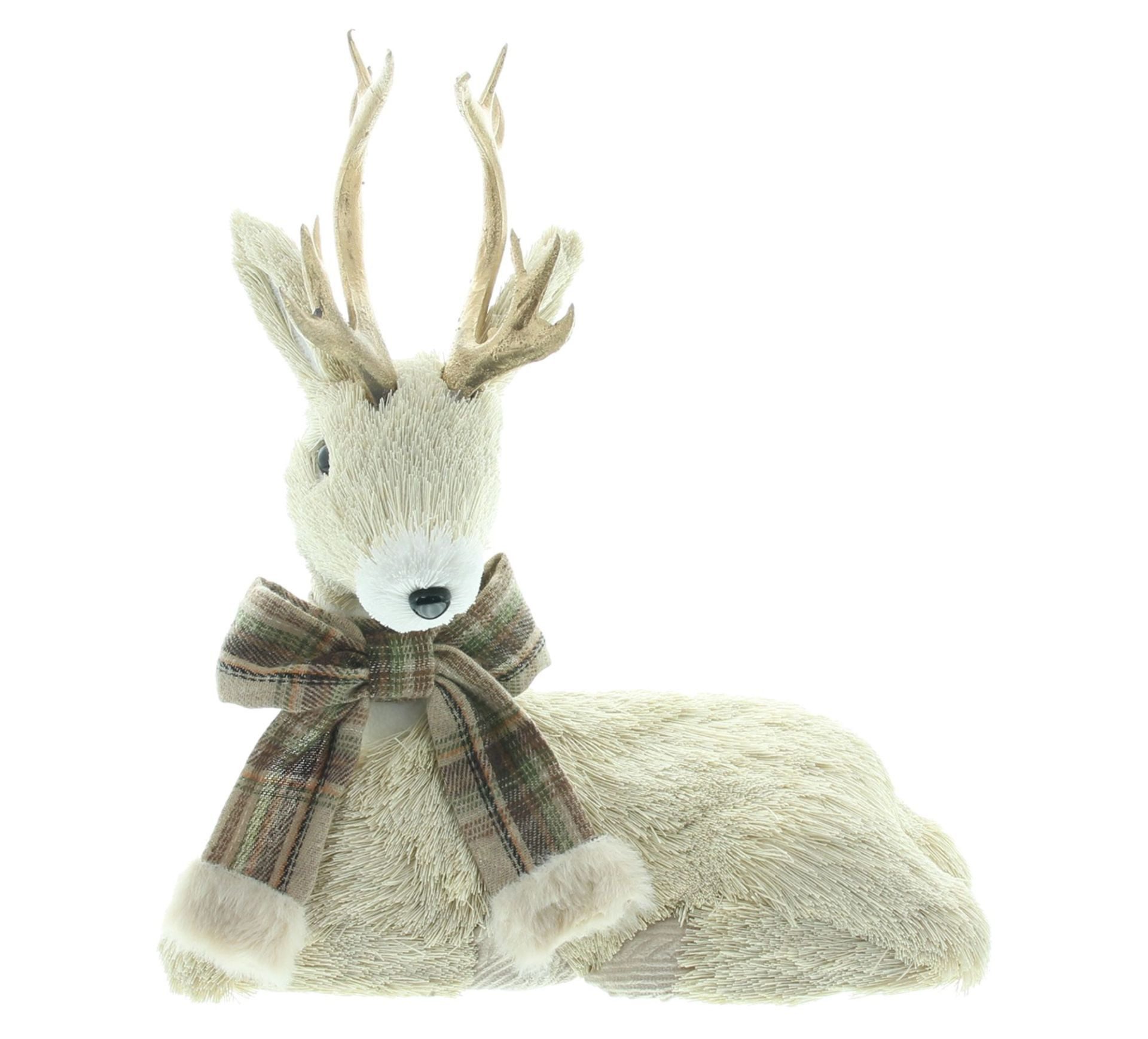 Dekoleidenschaft Dekofigur Hirsch "Goldgeweih" Hirschfigur 25 cm groß, Weihnachtsdeko, Tierfigur, liegend mit Geweih in gold