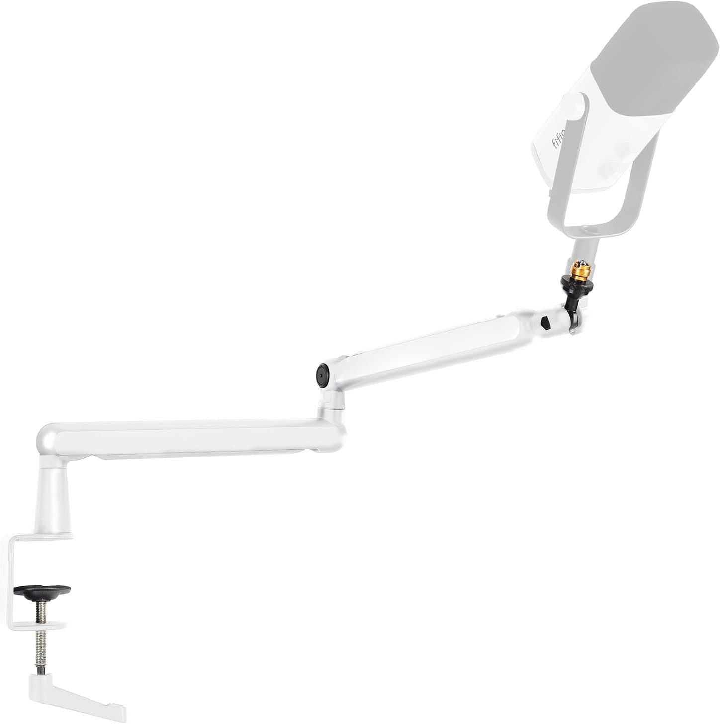FIFINE Mikrofon-Halterung Mikrofon Arm, flach einstellbarer Stangen Mikrofon Ständer, (mit Mikrofonclip, Schraubenadapter, Kabelmanagement)