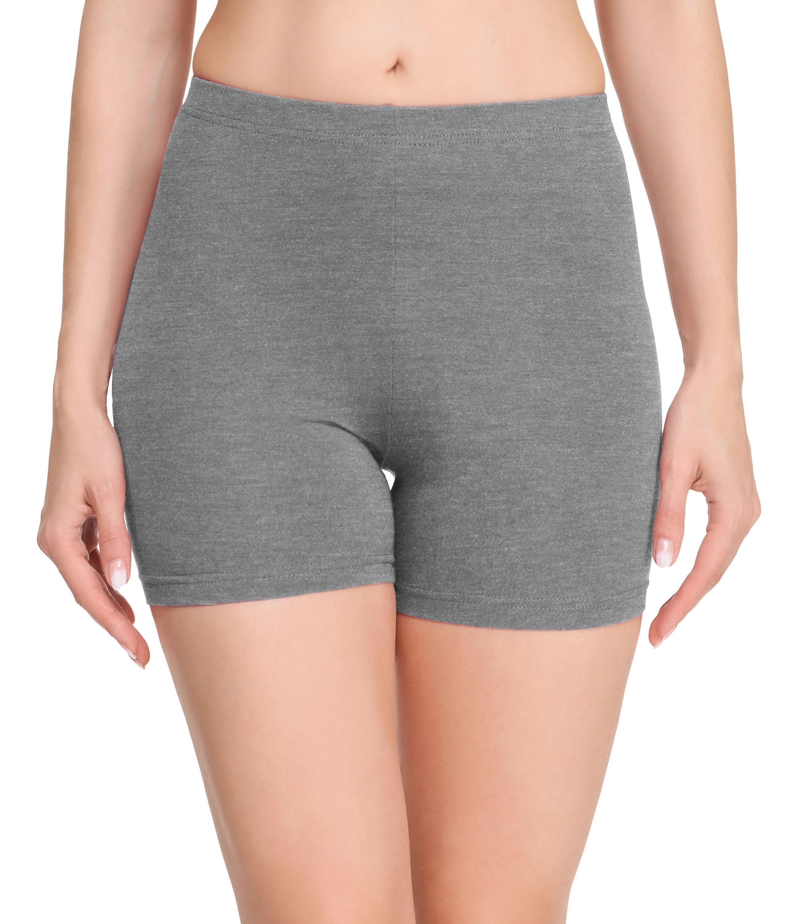 Merry Style Leggings Damen Shorts Radlerhose Unterhose Hotpants Boxershorts MS10-392 (1-tlg) elastischer Bund Mittel Melange | Shorts