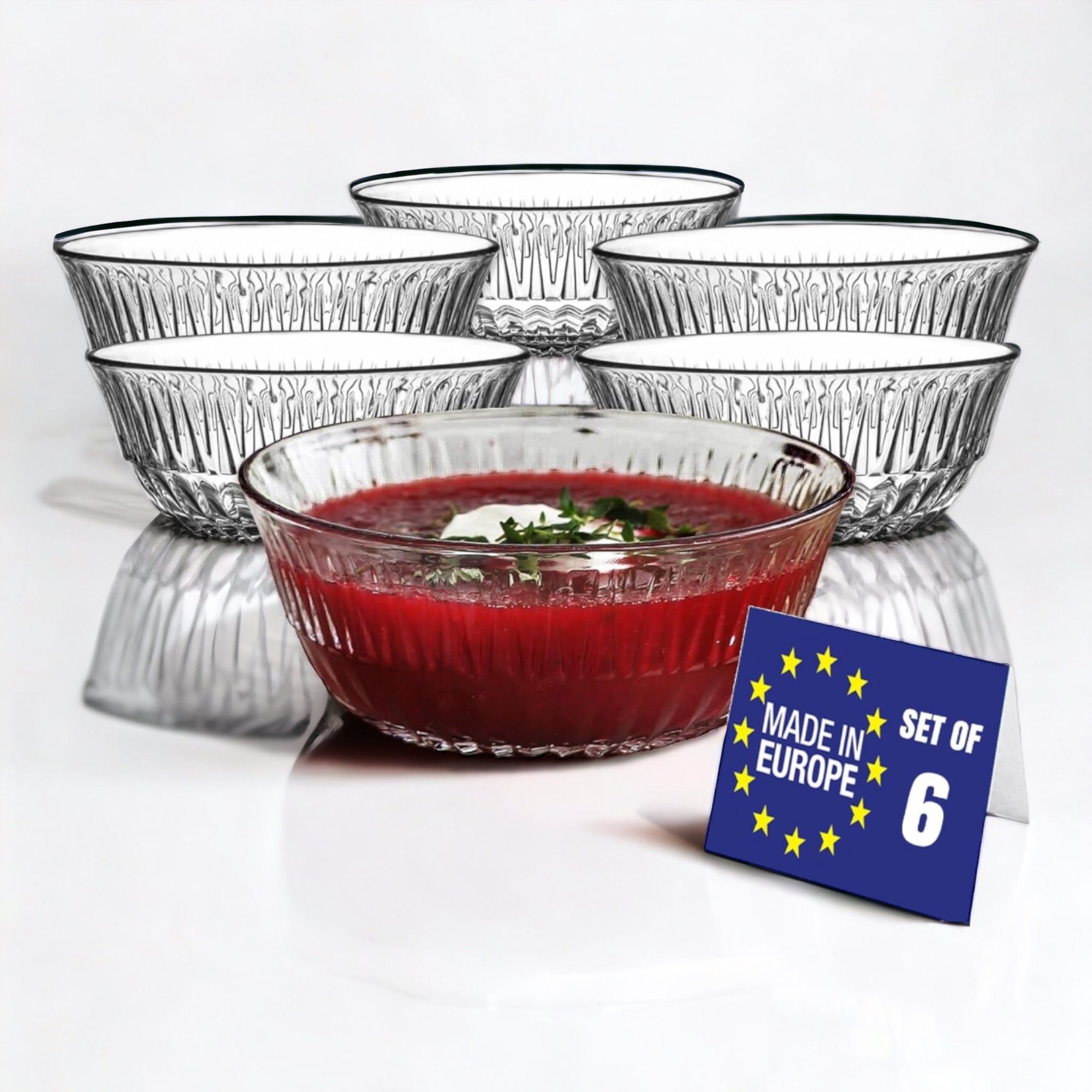 Nordic Schiller Dessertschale Premium Dessertschalen 100% BLEIFREIE Puddingschalen Glasschalen, Glas, (6er Set, 6-tlg)