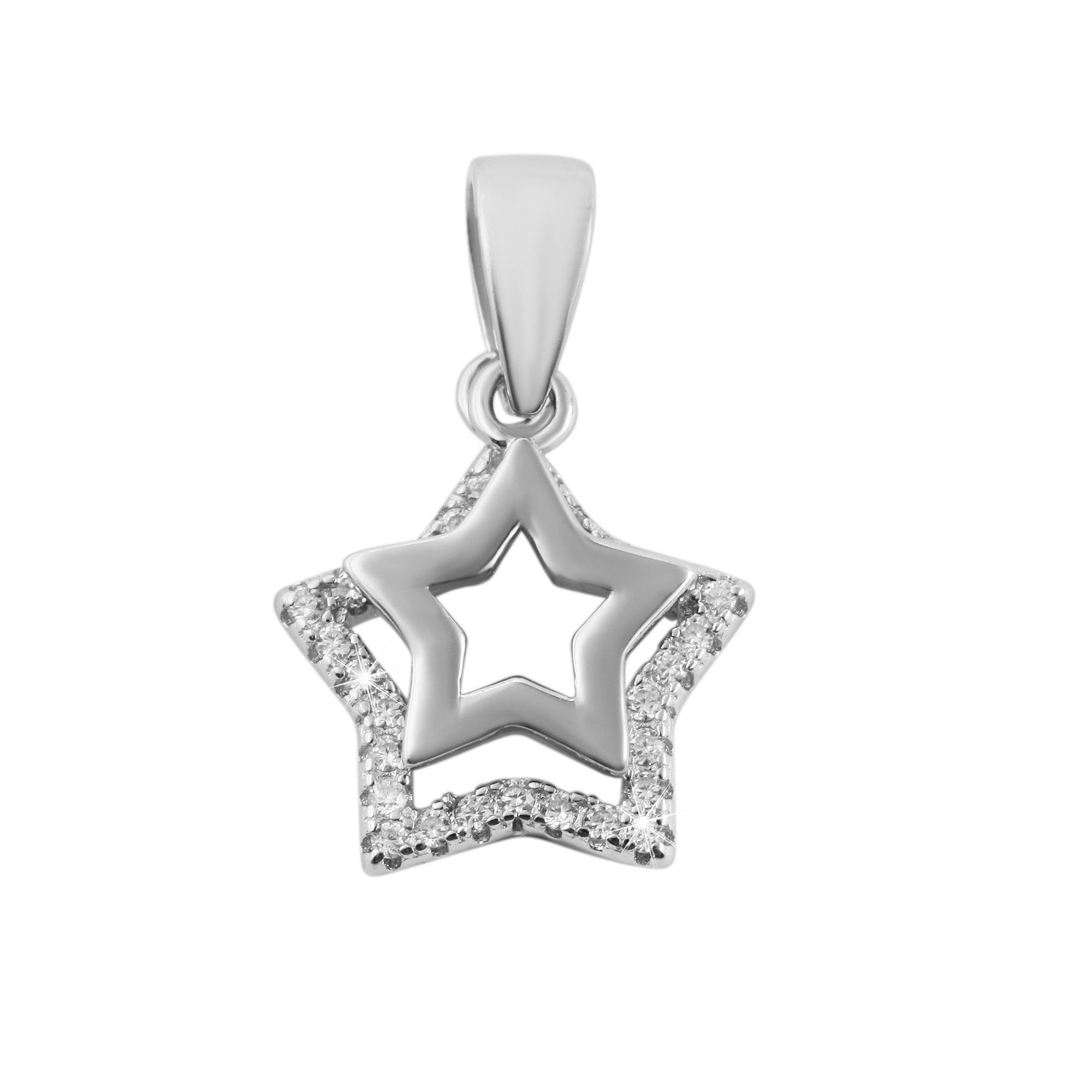 aus 925 Anhänger Zirkonia Adelia´s Stern Kettenanhänger mit Silber
