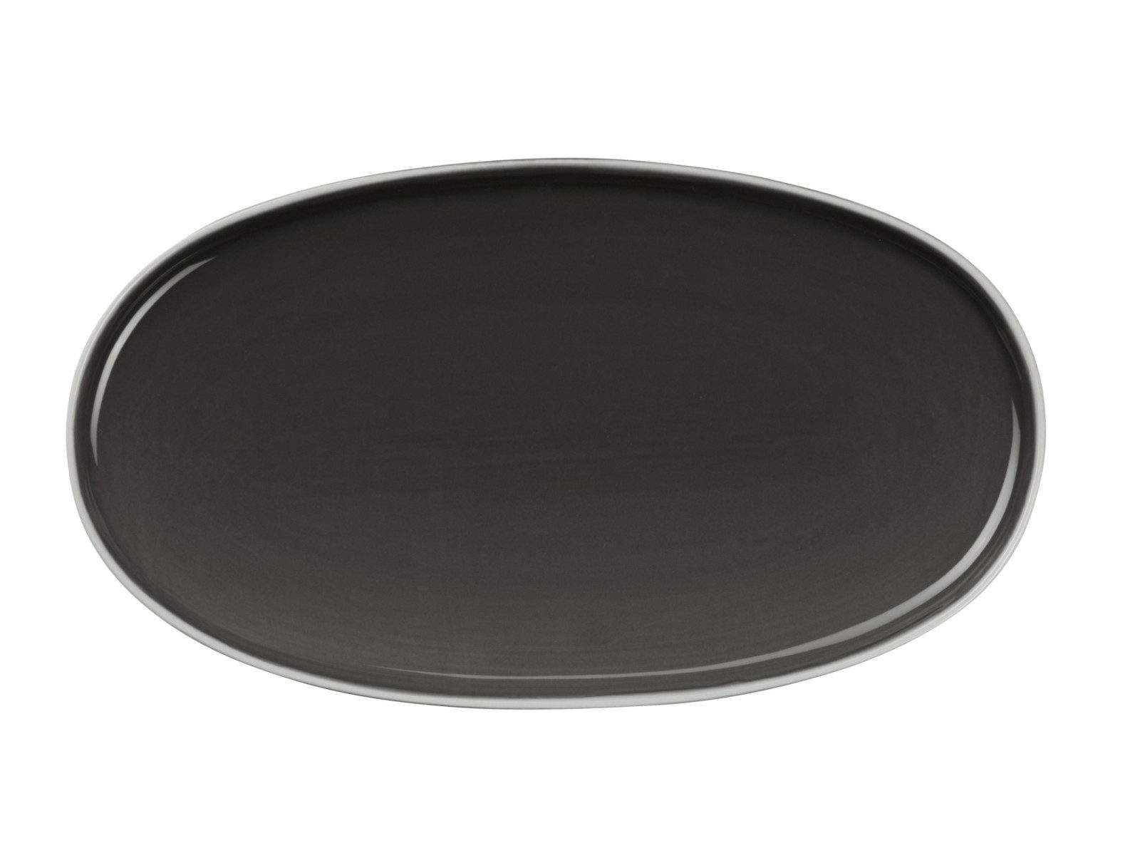 ASA SELECTION Servierplatte semana Platte oval caviar 28,5x16x2,2cm, Steinzeug, (Platte)