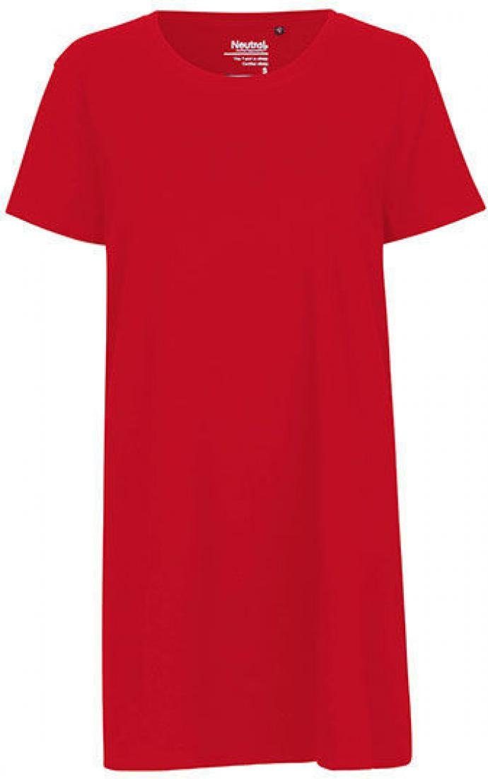 Neutral Rundhalsshirt Damen Long Length T-Shirt - Single-Jersey-Strick