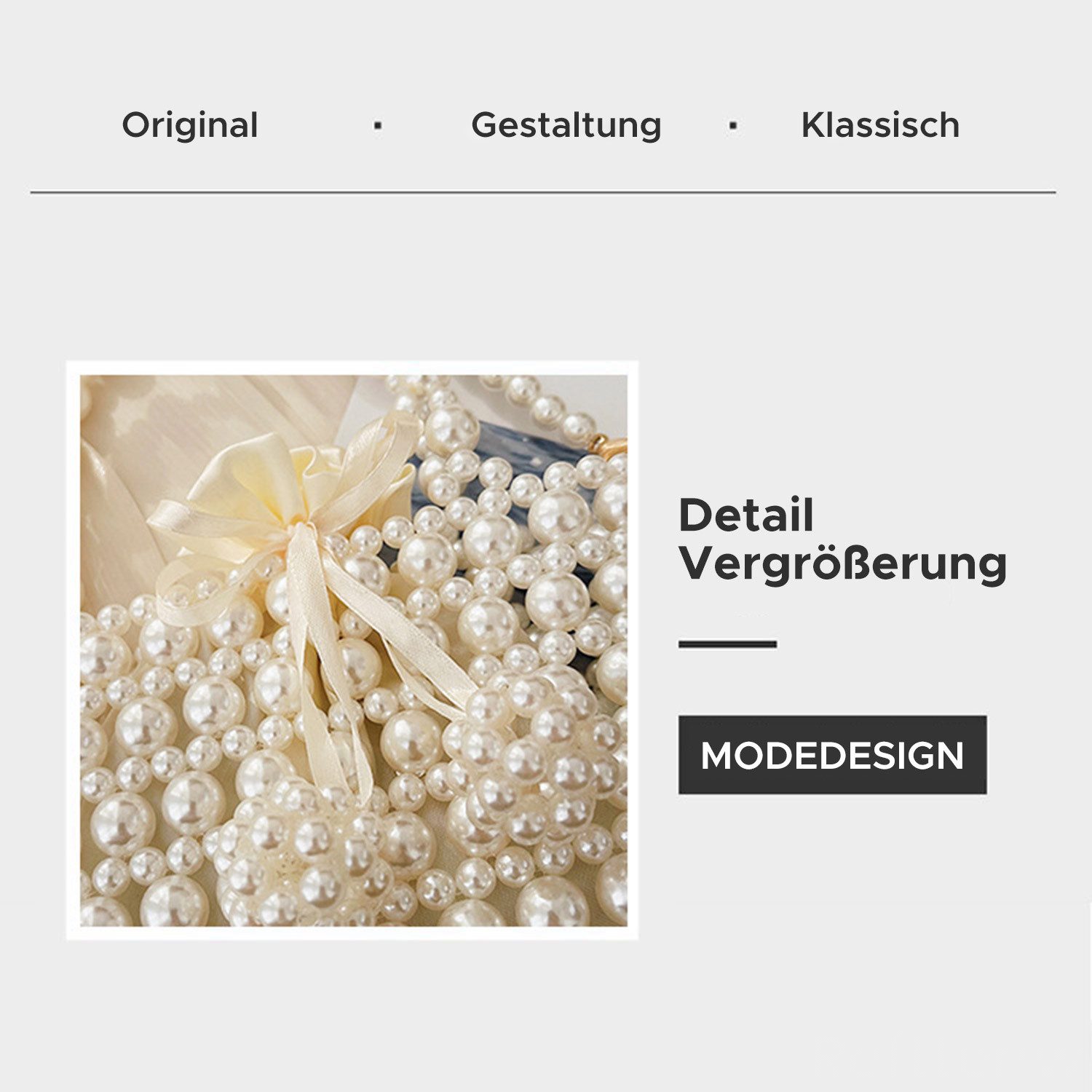 Refttenw Clutch Women's Clutch Artificial Pearls Handbag with Chain, Evening Bag Shoulder Bag