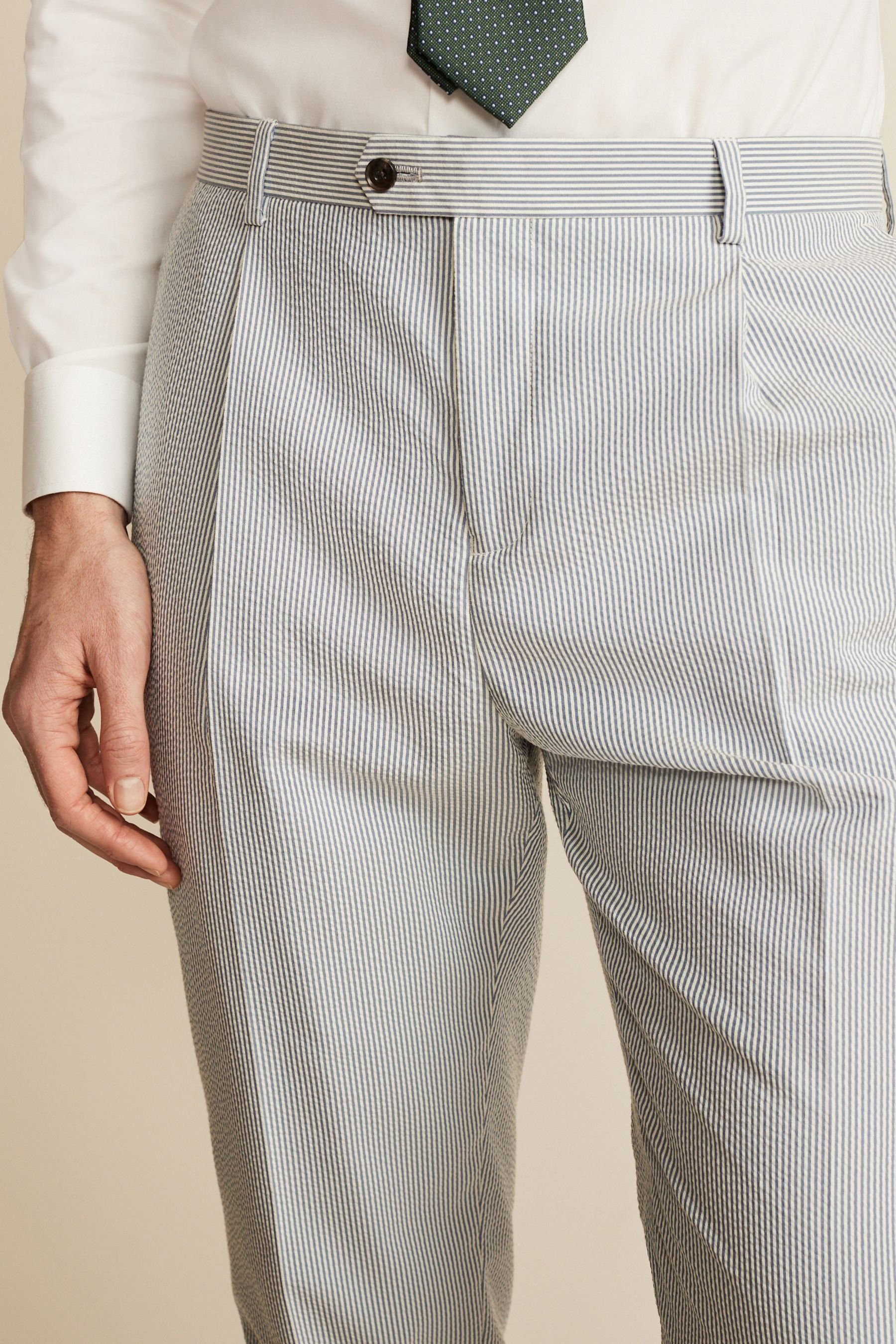 Next Shorts Gestreifter Relaxed Fit Seersucker-Anzug: (1-tlg) Shorts