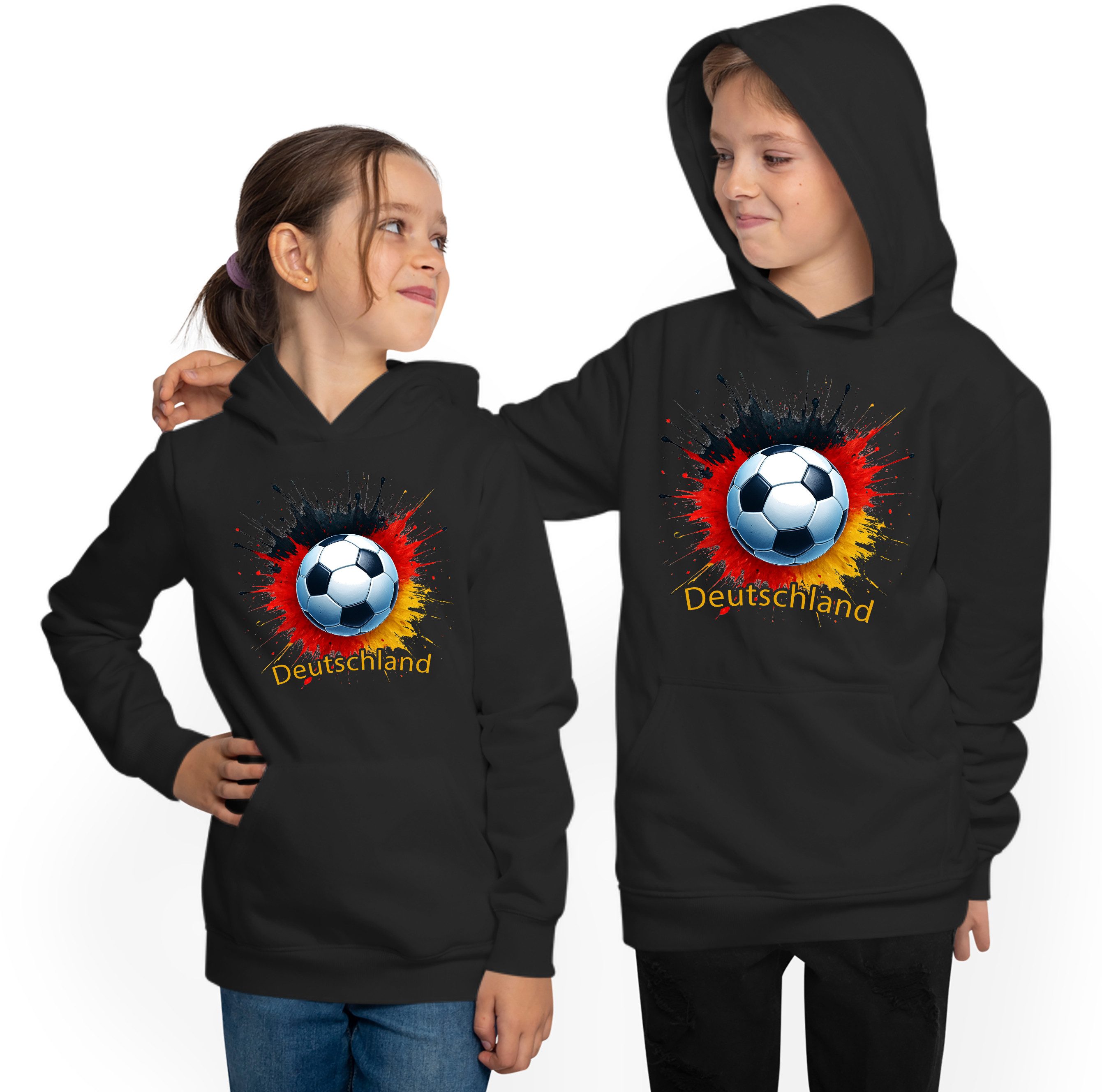 MyDesign24 Hoodie Kinder WM Hoodie Fussball Kapuzensweater – Deutschland Fan Hoodie i674