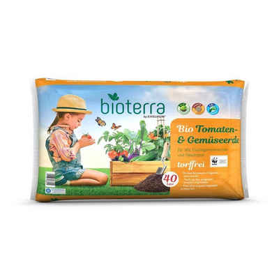 bioterra by EIFELHUM Bio-Erde Bio Tomaten & Gemüseerde 40l Gewächshauserde Hochbeeterde biologisch