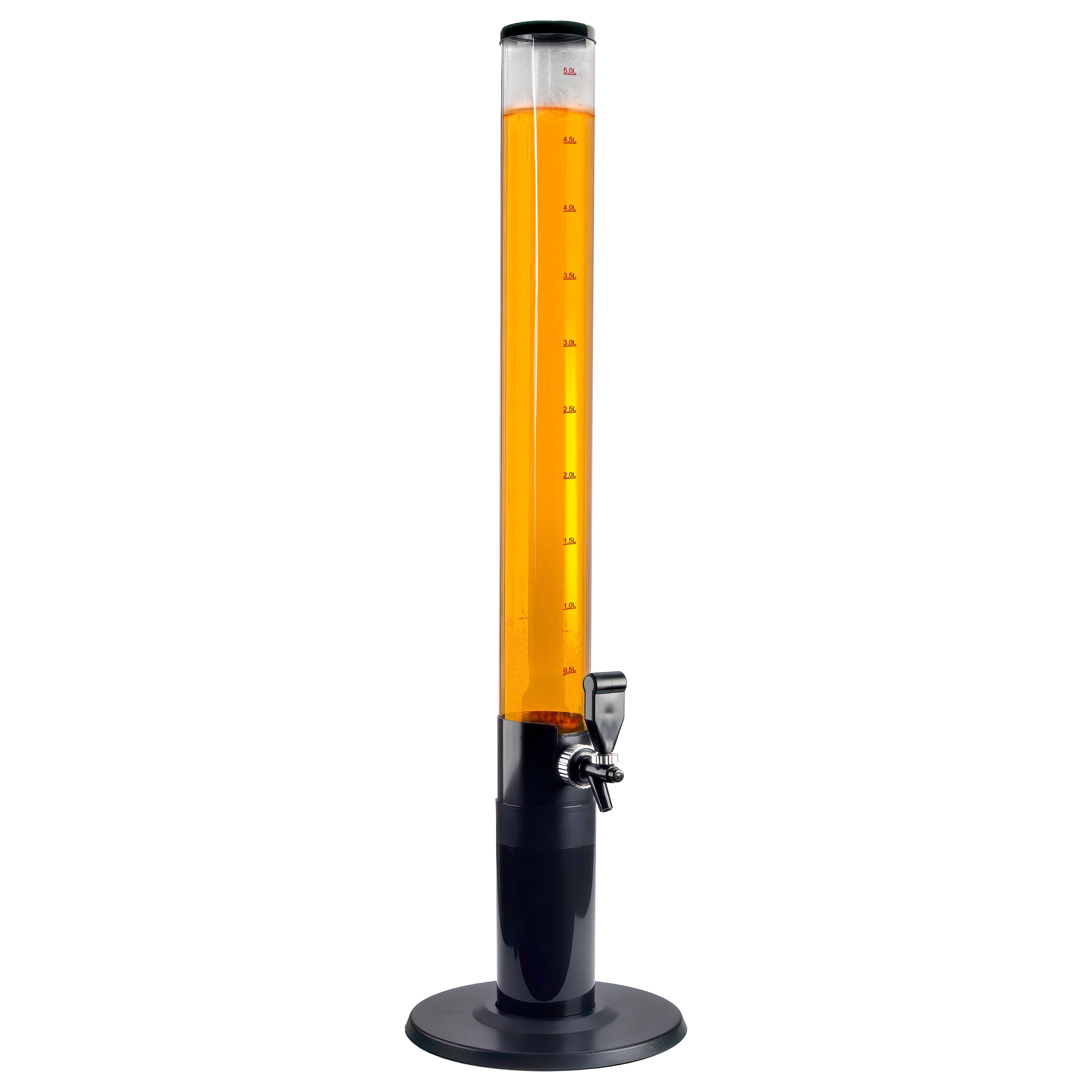 Goods+Gadgets Trinksystem Biersäule 3,5L & 5L – XXL Biertower mit Zapfhahn & Kühlfunktion Party