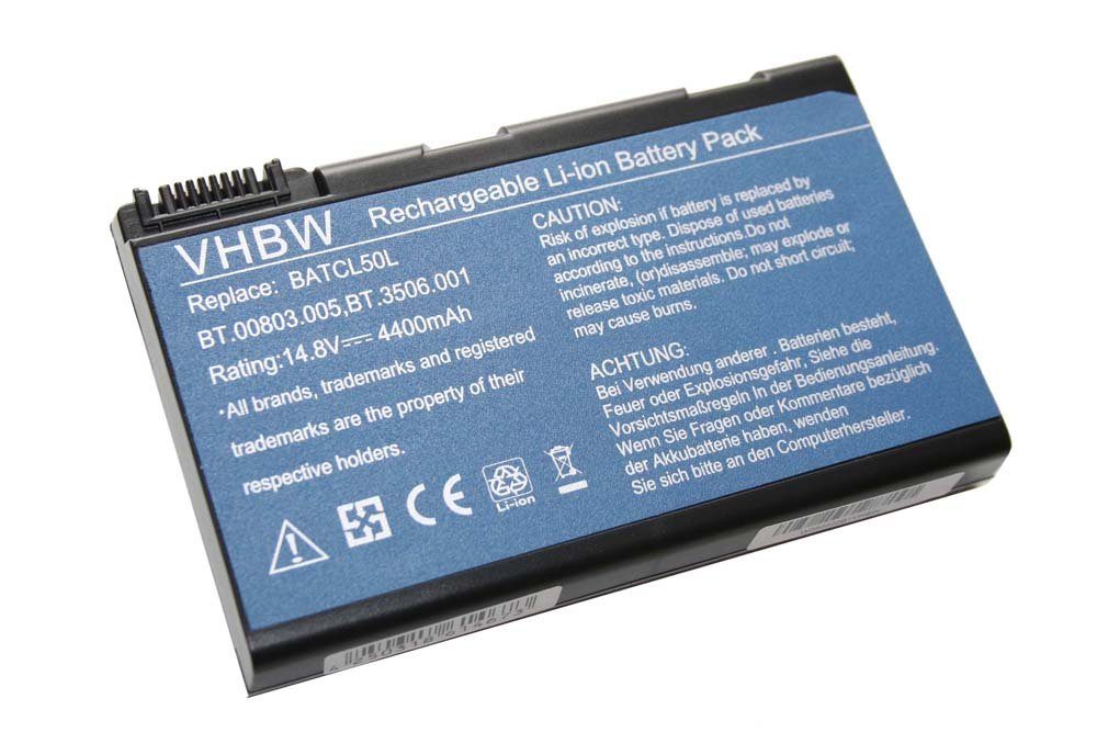 vhbw Ersatz für Acer LIP8151CMPT/TW, LIP8151CMP, MCL51, MCL50 für Laptop-Akku Li-Ion 4400 mAh (14,8 V)