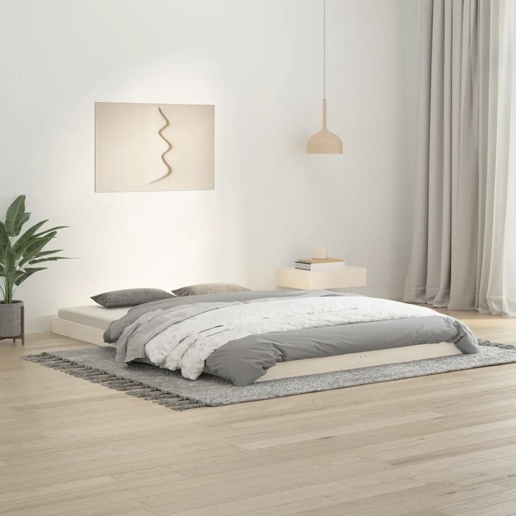 furnicato Bettgestell Massivholzbett Weiß 140x200 cm günstig online kaufen