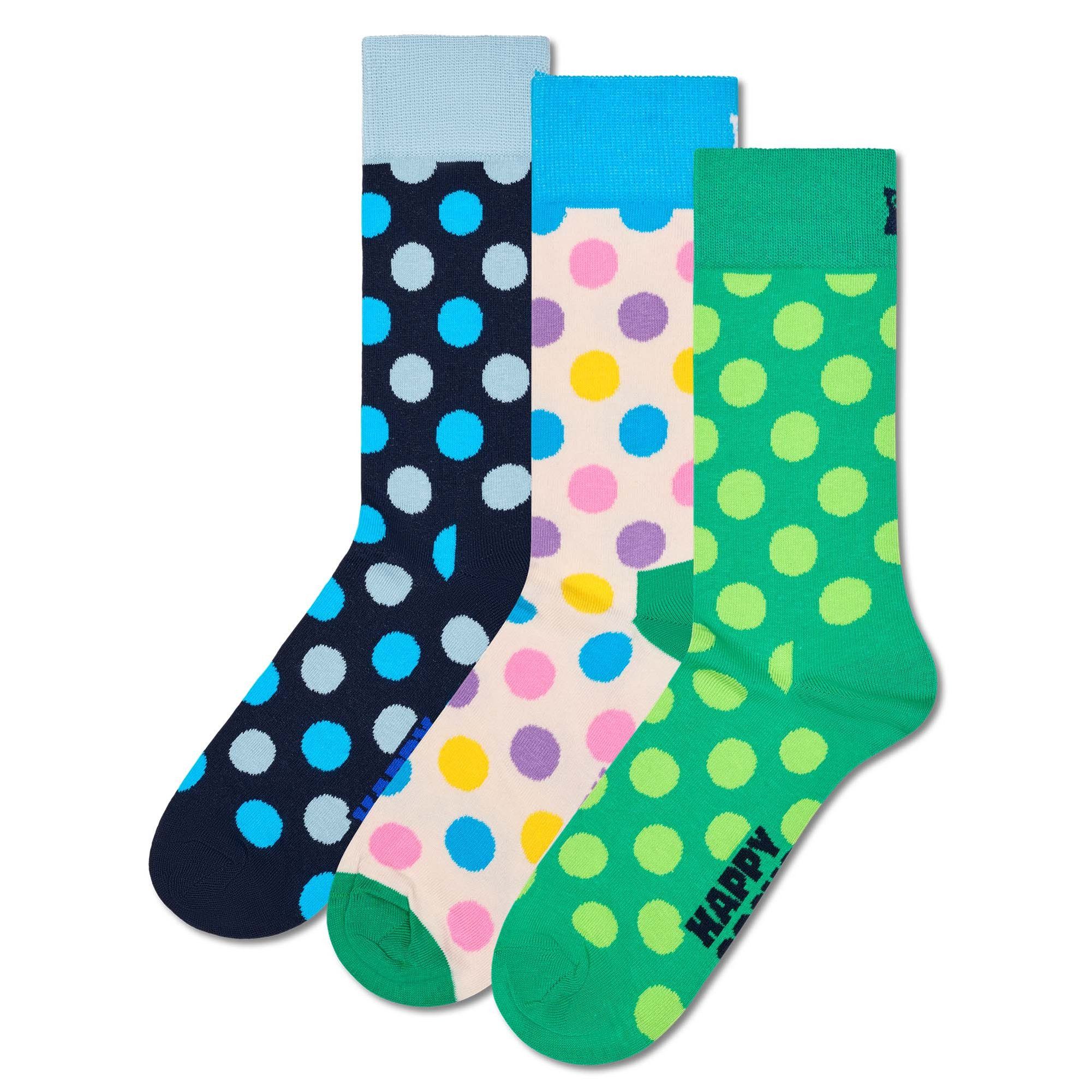 Happy Socks Kurzsocken Unisex Socken 3er Pack Baumwolle (Packung, 3er Pack)