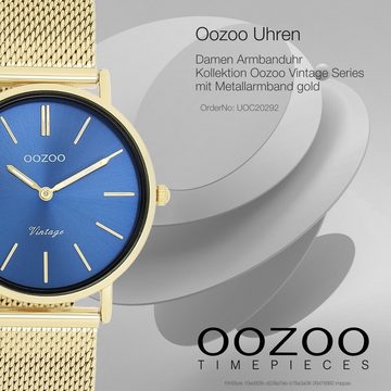 OOZOO Quarzuhr Oozoo Damen Armbanduhr Vintage Series, (Analoguhr), Damenuhr rund, mittel (ca. 32mm) Metall, Mesharmband, Casual-Style