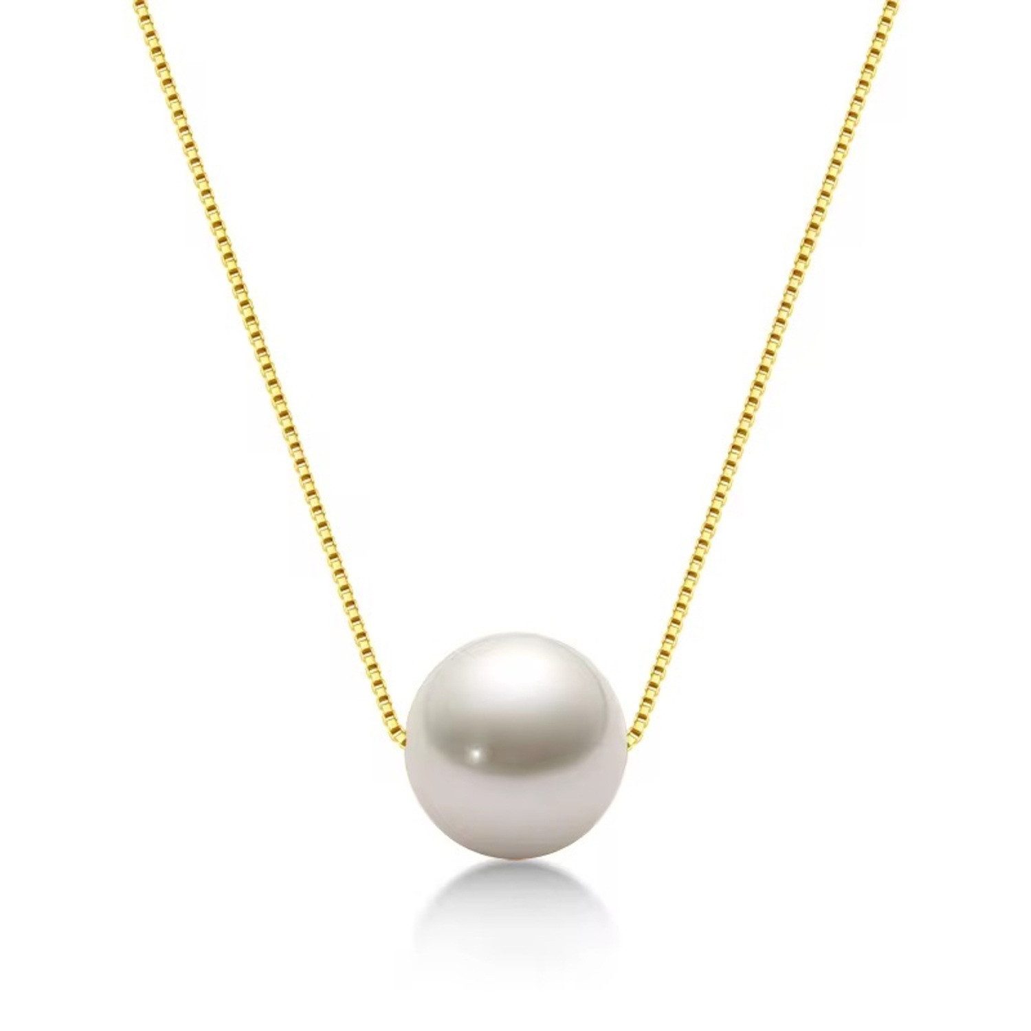 Perlenkette Moderne Damen Perlenkette 925 Sterling Silber 8mm Süßwasser Perle