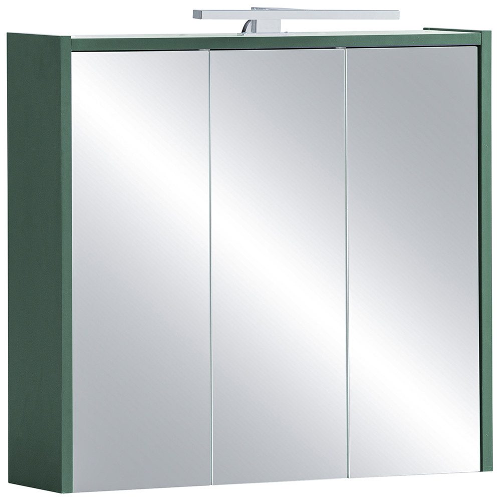 Lomadox Spiegelschrank LOANO-80 Badezimmerschrank Badezimmerspiegel Kosmetikspiegel modern in grün