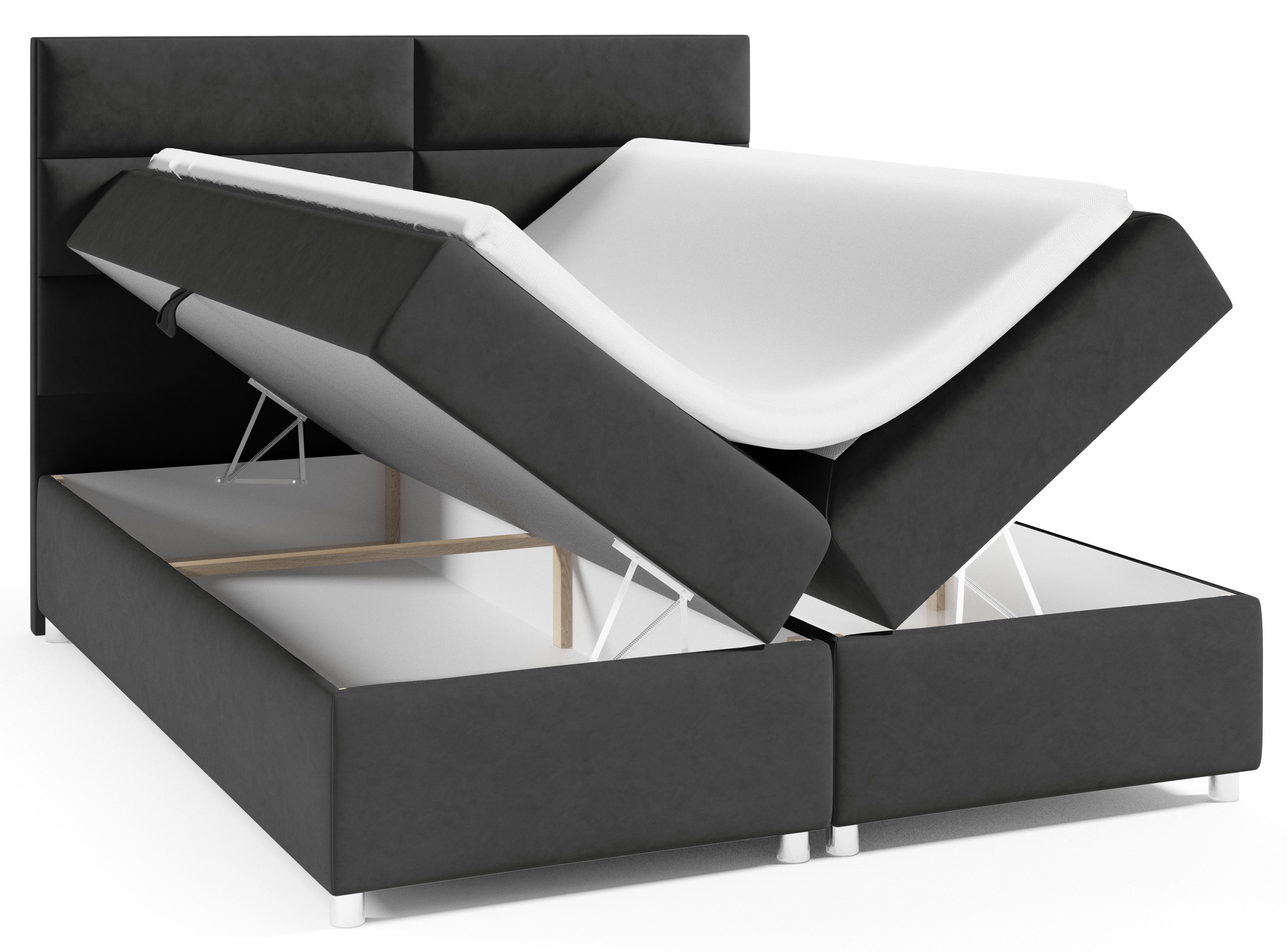 Bettkasten for K4, Trinity Best und Boxspringbett mit Topper Grün Home