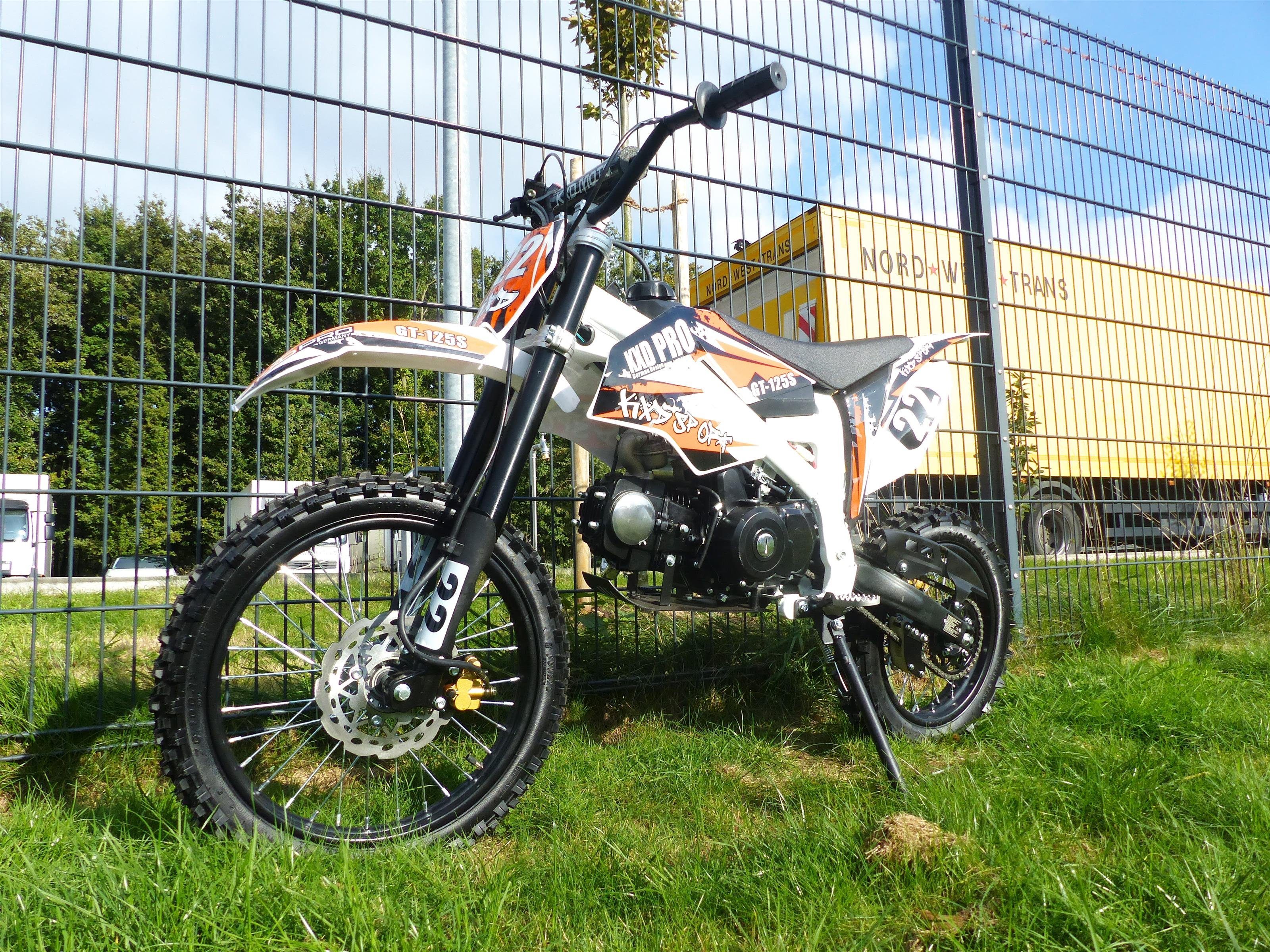 RV-Parts Dirt-Bike 125ccm Dirtbike Pitbike KXD 612 4Takt Automatik 17/14  Enduro Cross, 4 Gang