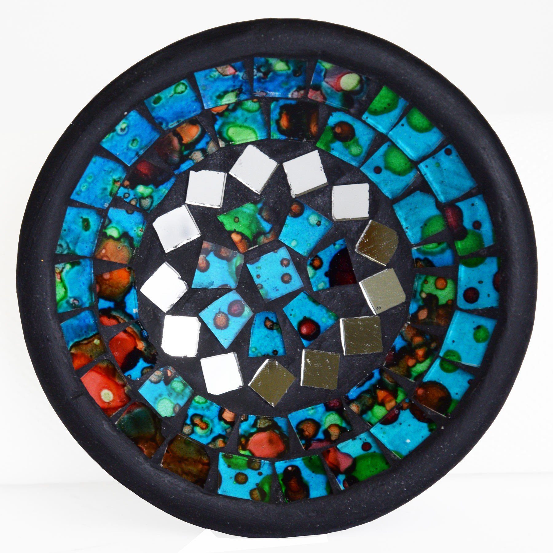 Dekoschale Mosaik Schale Rund mit Spiegel ø ca. 12 cm