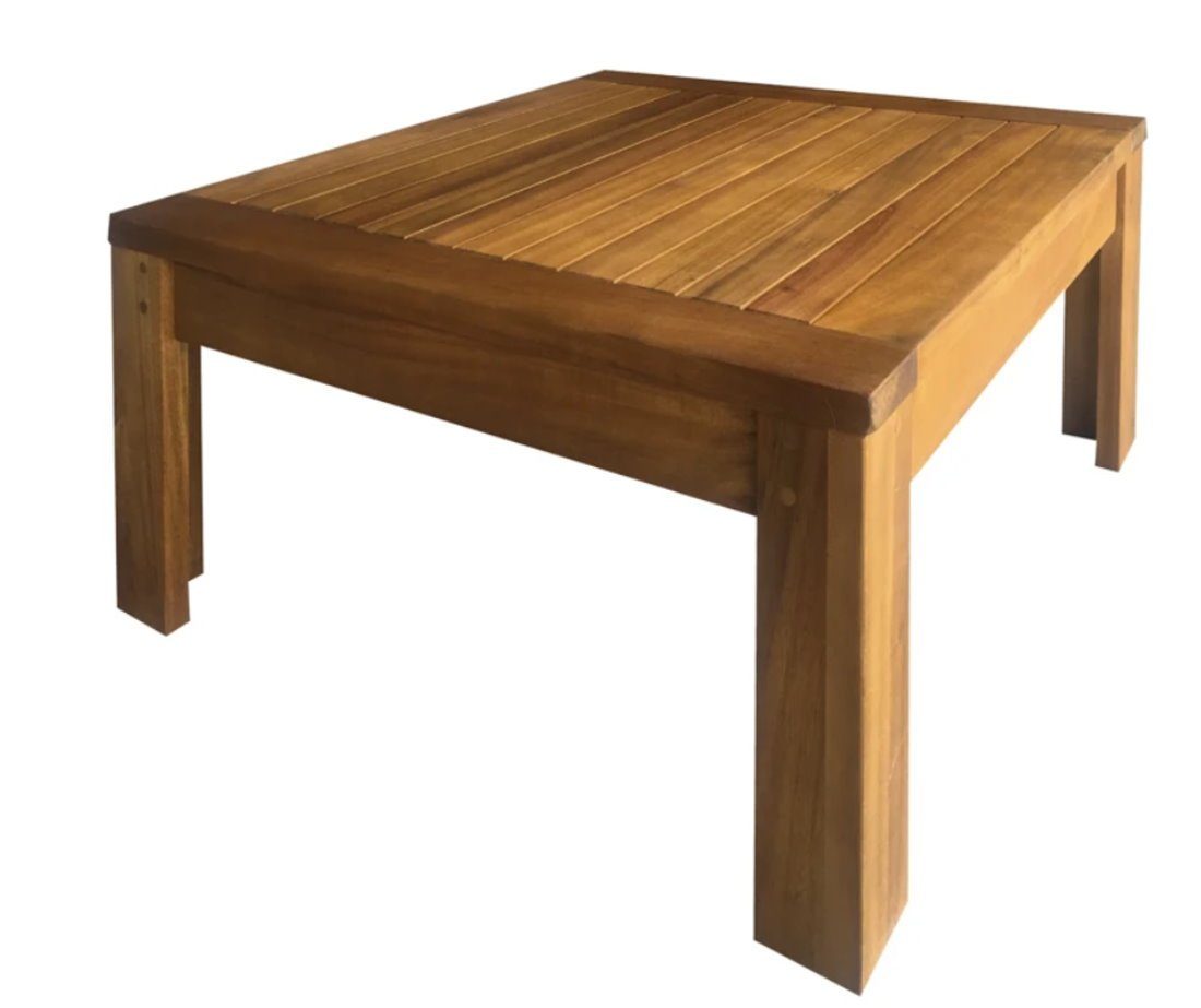 dynamic24 Gartentisch, Akazie Holz Garten Lounge Beistelltisch Tisch Hocker  Terrasse massiv