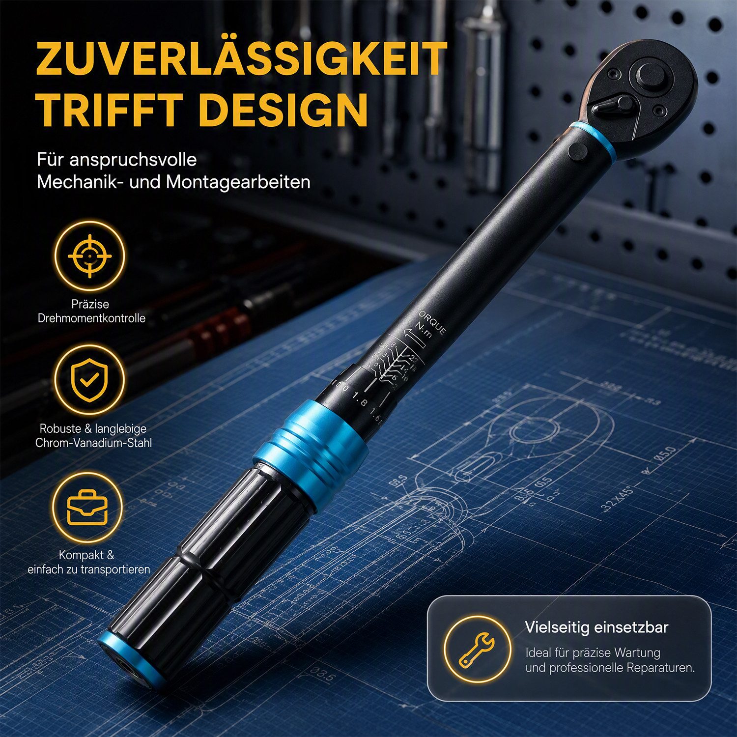 AKKEE Drehmomentschlüssel Drehmomentschlüssel-Set Adjustable 1/4" 2-24Nm ±3% Fehlergenauigkeit (15Set), Chrom-Vanadium-Stahl Für Fahrrad Motorrad 15 St. – Bild 3 von 5