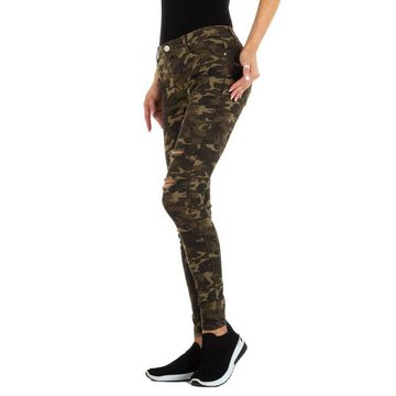 Ital-Design Skinny-fit-Jeans Damen Freizeit Destroyed-Look Camouflage Skinny Jeans in Camouflage