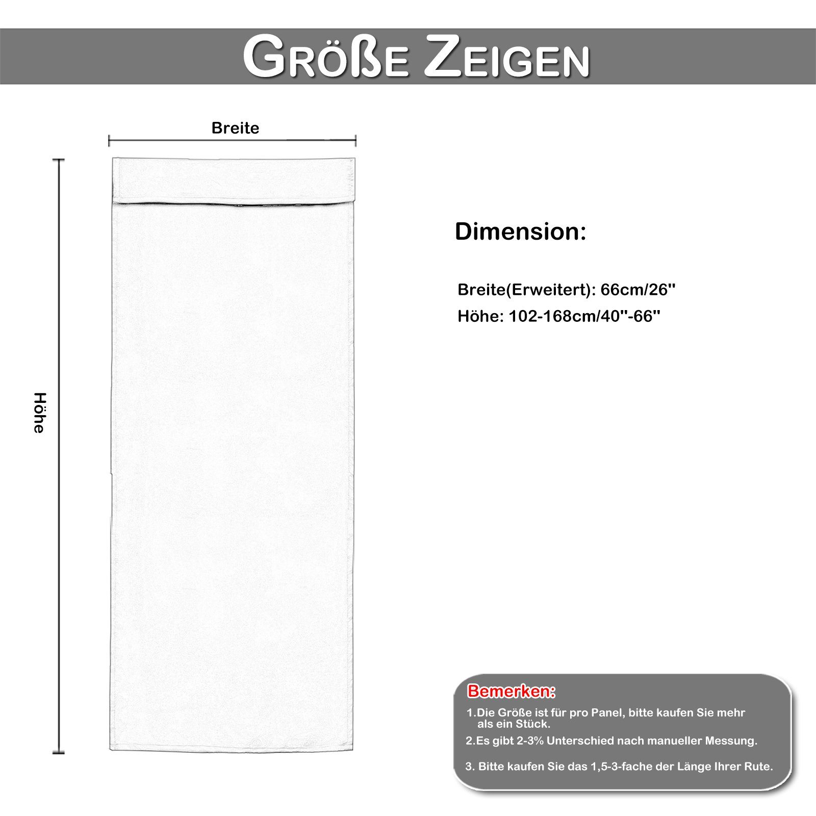 Rosnek Türvorhang Verdunkelung, selbstklebend, Bindeband, für Fenstertür Deko (1 St), ohne, verdunkelnd, H×B: 102×66;168×66
