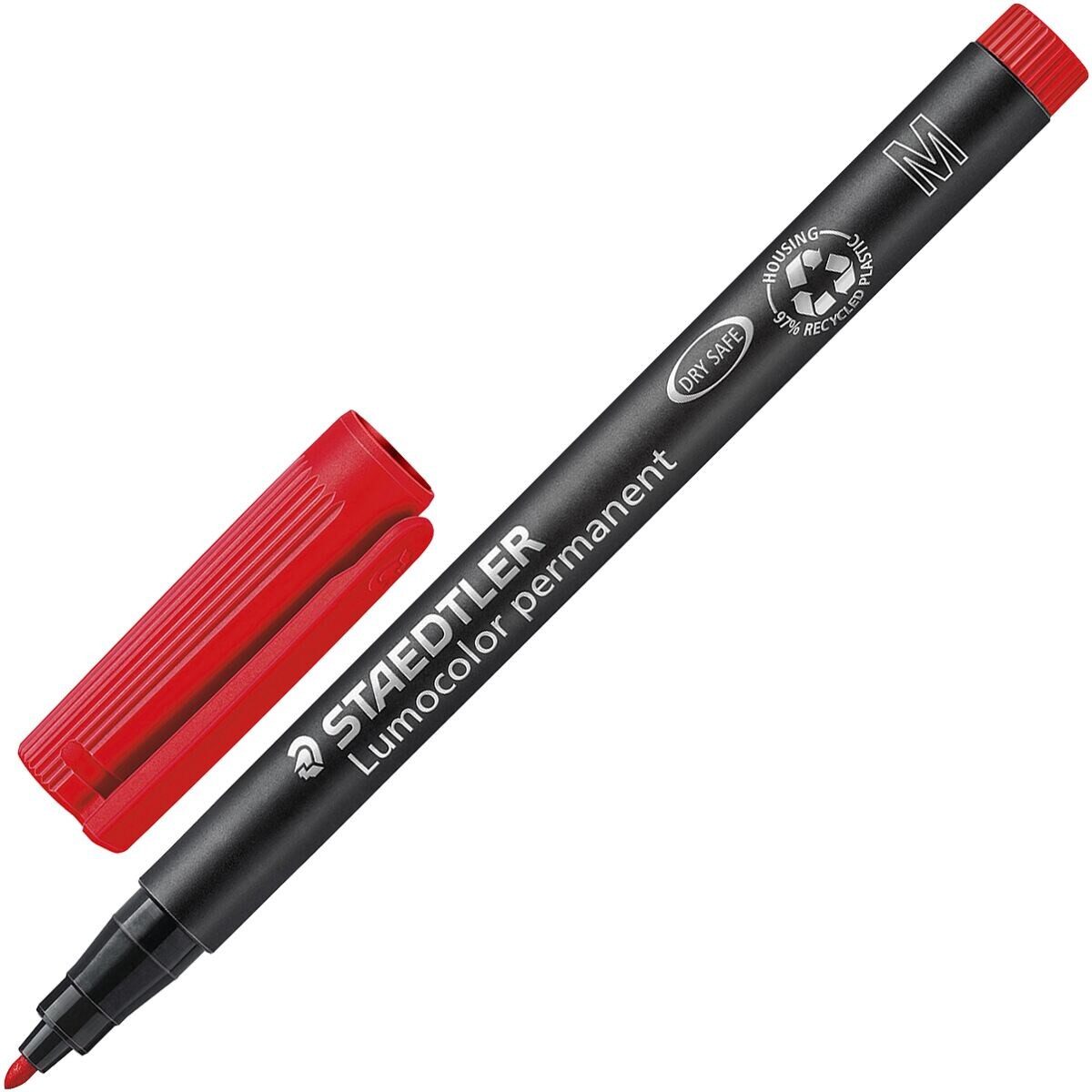 STAEDTLER Permanentmarker Lumocolor permanent M, (1-tlg), wisch- und wasserfest