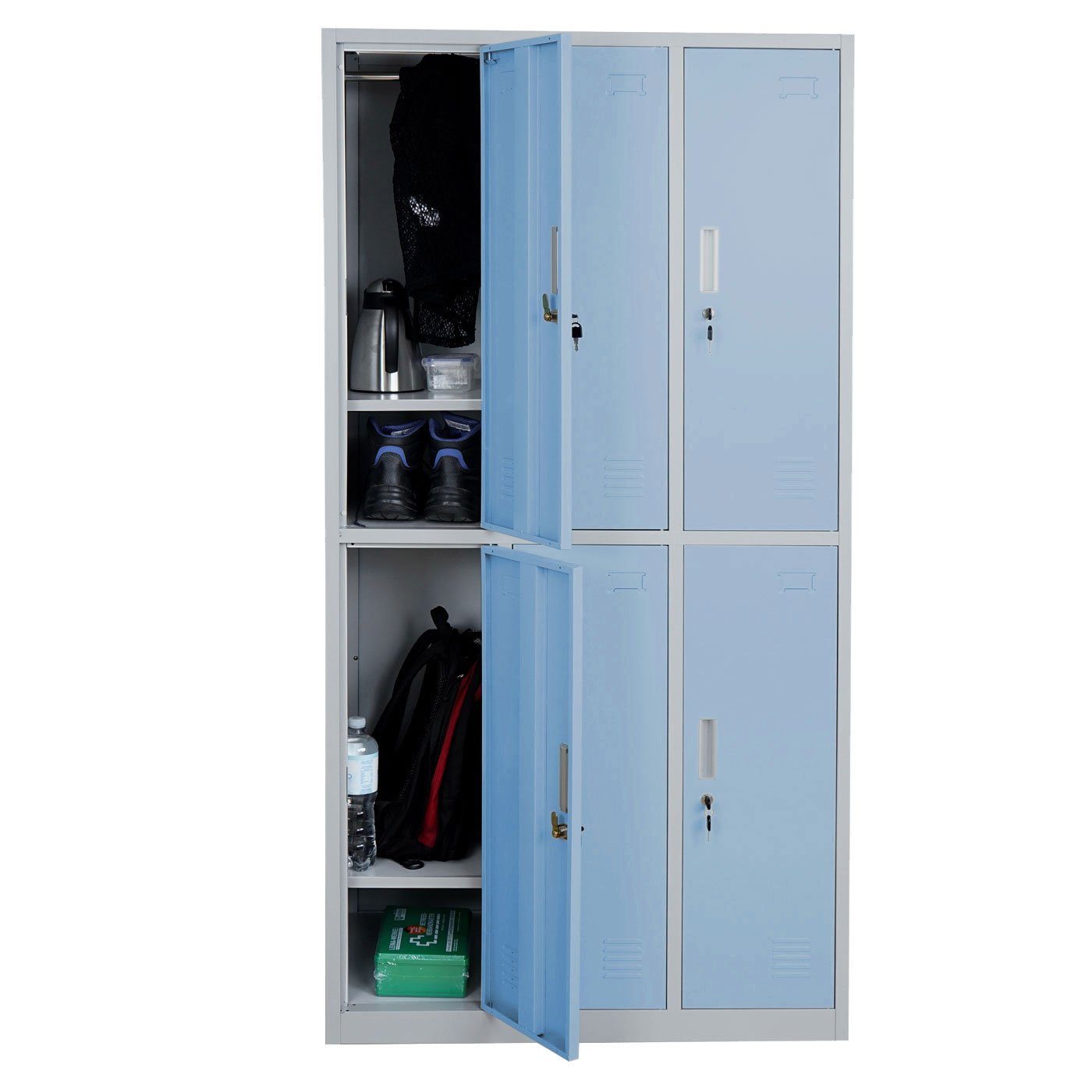 MCW Mehrzweckschrank Preston T829-6 Drehriegelschloss inkl. 2 Schlüssel, Lüftungsschlitze, Etikettenhalter