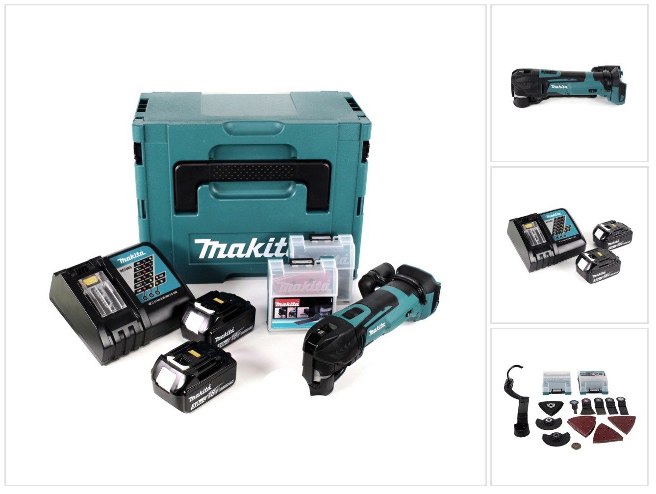 Makita Akku-Multifunktionswerkzeug DTM 51 RFJX2 Akku Multifunktionswerkzeug 18 V + 2x Akku 3,0 Ah + Lade