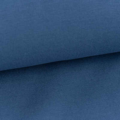 SCHÖNER LEBEN. Stoff Sweatstoff Soft Sweat Bio einfarbig dünn indigo blau 1,5m Breite, allergikergeeignet
