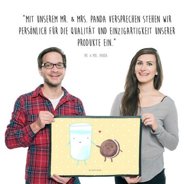 Fußmatte 50 x 75 cm Milch Keks - Gelb Pastell - Geschenk, Motiv süß, Motivfußm, Mr. & Mrs. Panda, Höhe: 0.3 mm, Zauberhafte Motive