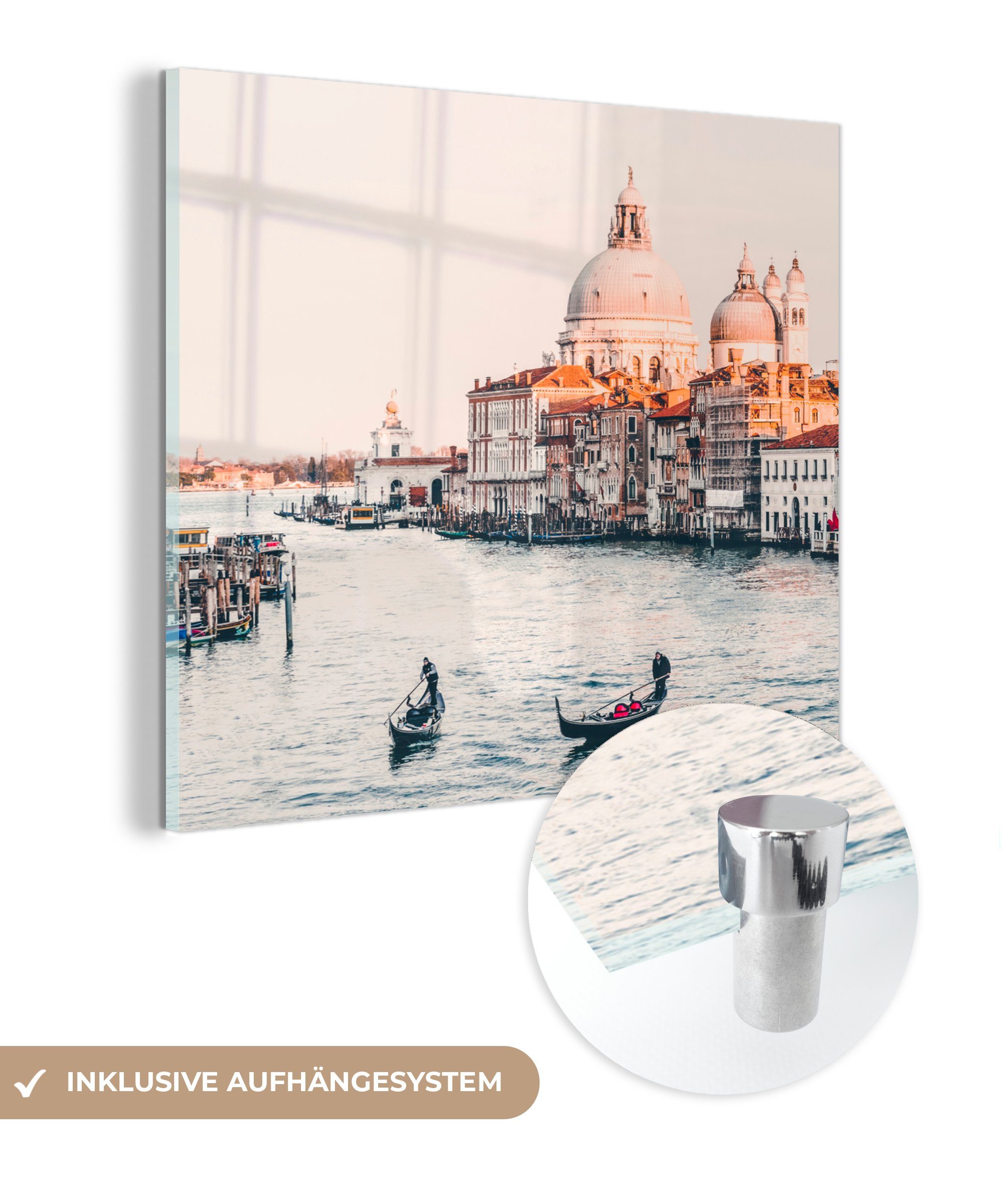 MuchoWow Acrylglasbild Sonnenaufgang in Venedig, (1 St), Glasbilder - Bilder auf Glas Wandbild - Foto auf Glas - Wanddekoration