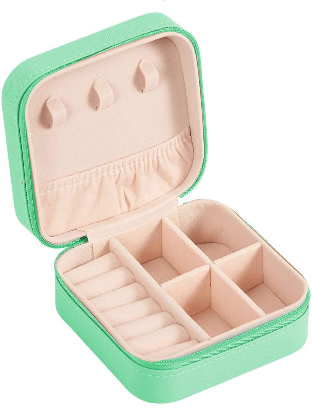 YouBella Schmuckkassette Tragbarer Schmuck-Organizer-Koffer Für Frauen und Mädchen (Inhalt der Box: Schmuck Organizer Fall x 1, Ideal für den persönlichen Gebrauch und Gilfting), Mit Reißverschluss, Elegantes Aussehen, Mehrzweck-Aufbewahrung