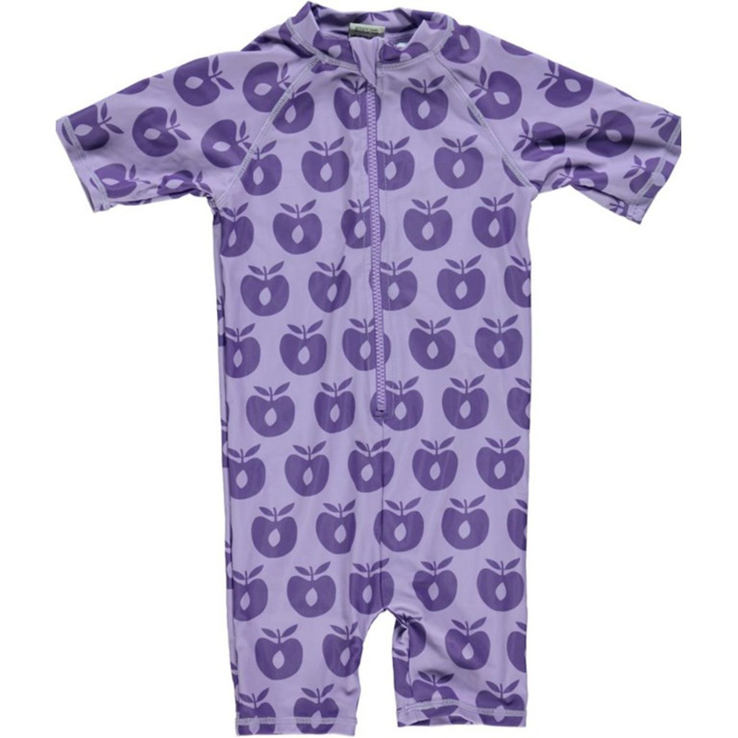 Småfolk Badeanzug SMAFOLK UV-Schutz Badeanzug allover Apfel Print lila
