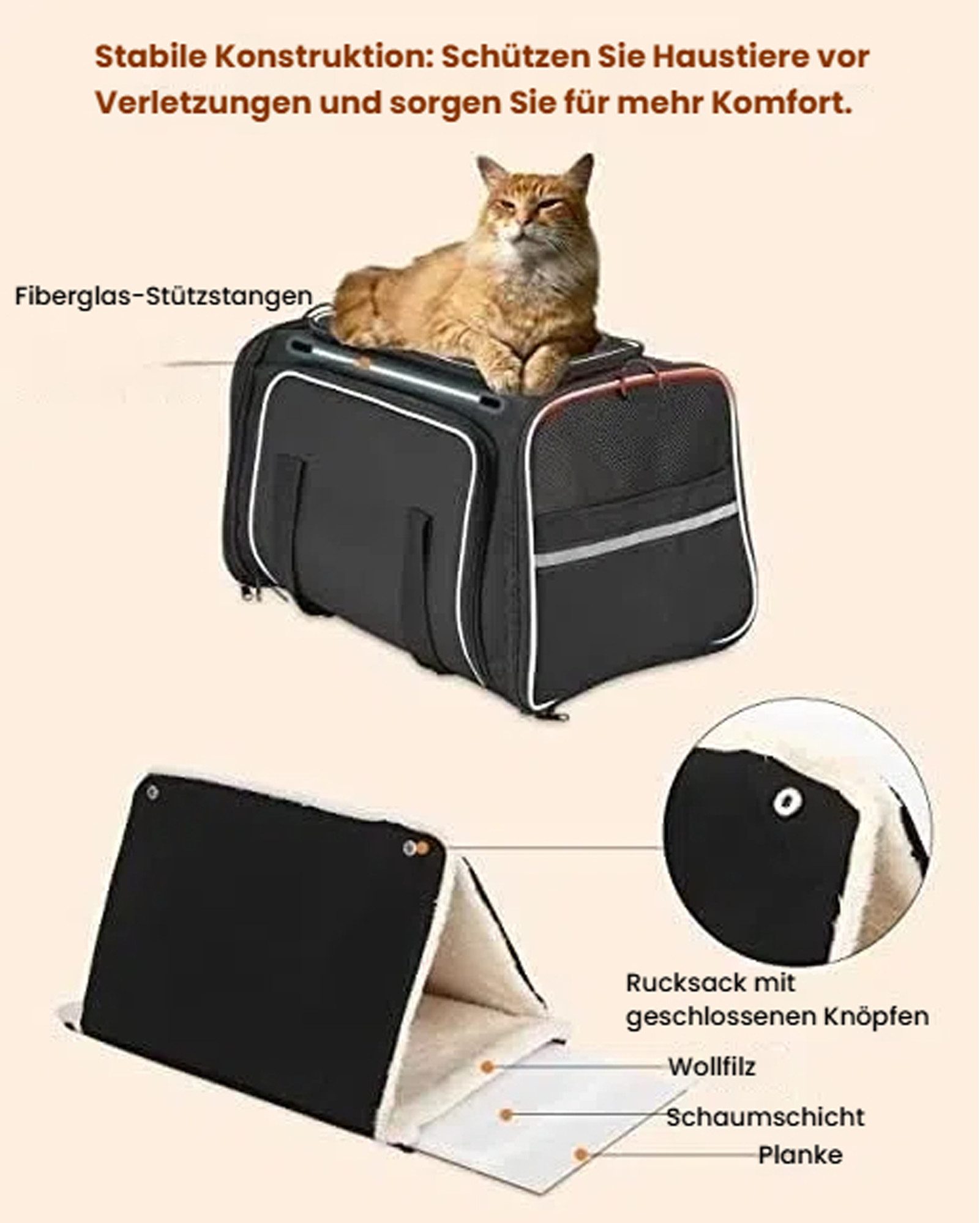 Haustiertragetasche Für Kleine Hunde & Katzen – Atmungsaktive Schultertasche Bis 10 Kg, Perfekt Für Spaziergänge & Reisen