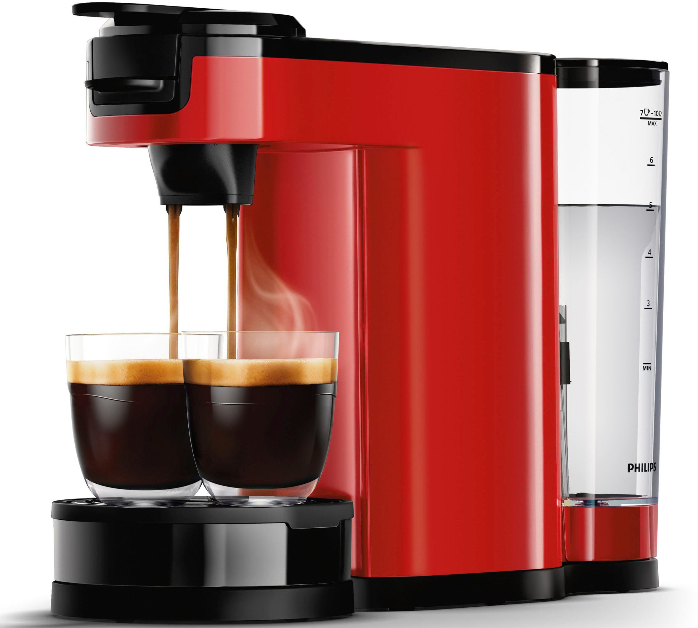 Kaffeepadmaschine 1l inkl. 9,90 UVP Kaffeepaddose HD6592/84, im Switch Kaffeekanne, € Wert von Philips Senseo