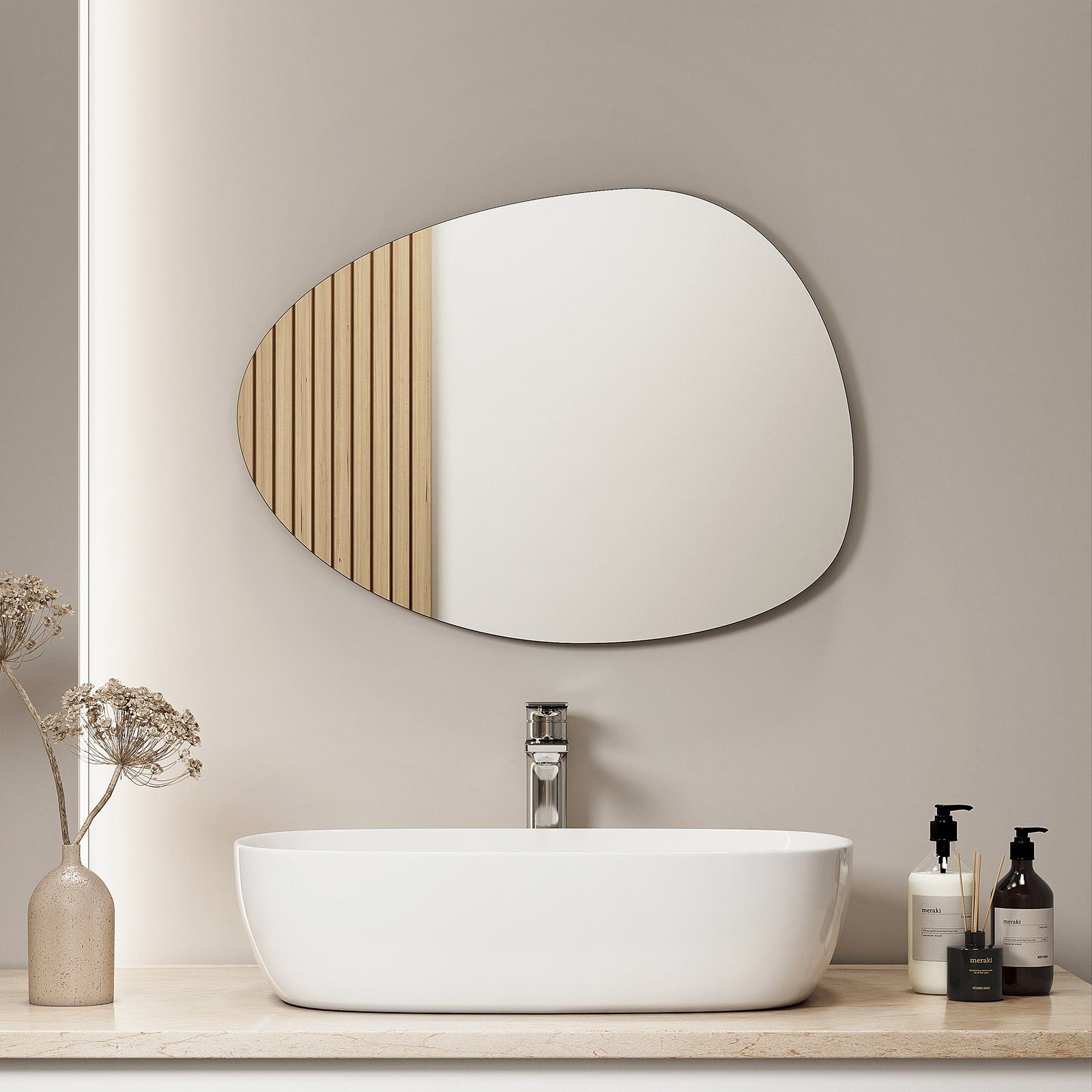 45×60cm, Badspiegel Installation, Badspiegel Rahmen S'AFIELINA Modern Einfache ohne kein Netzkabel Wandspiegel