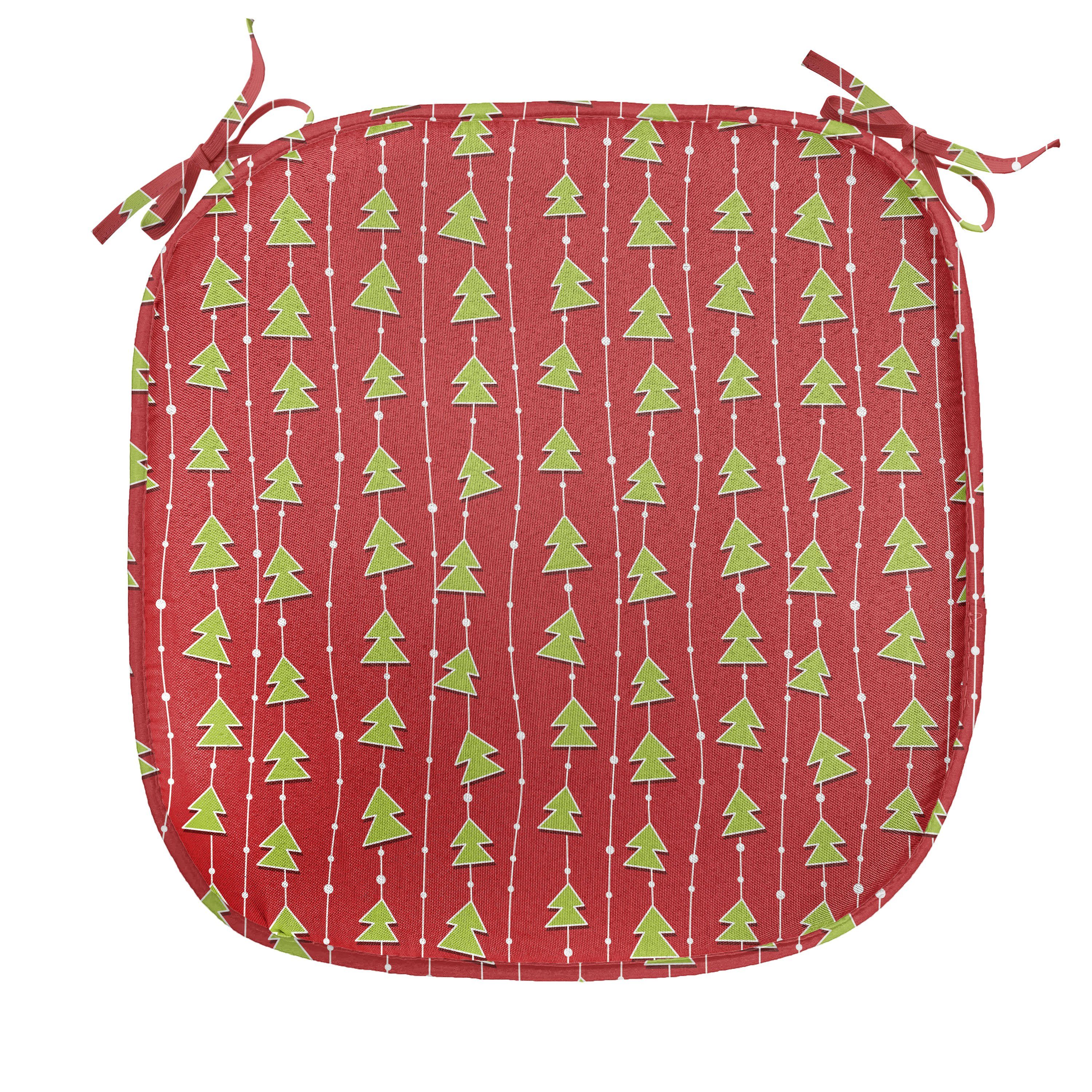 mit Streifen Riemen Weihnachten wasserfestes Abakuhaus Kissen für Dekoratives Küchensitze, Tree Green Stuhlkissen auf