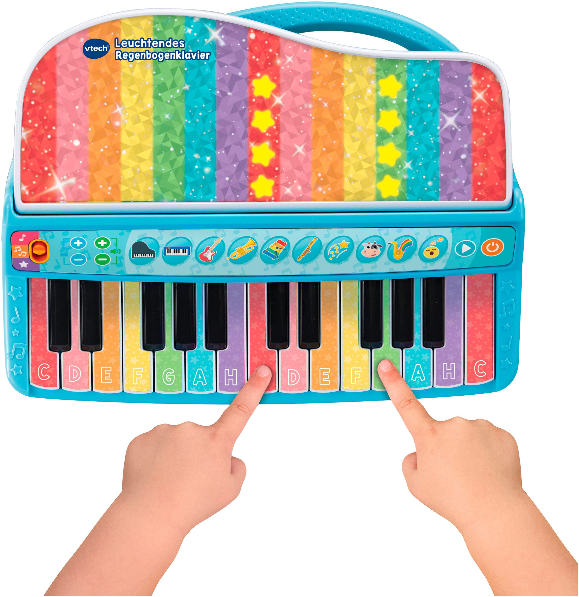 Vtech® Spielzeug-Musikinstrument Leuchtendes Regenbogenklavier, mit Lichteffekten