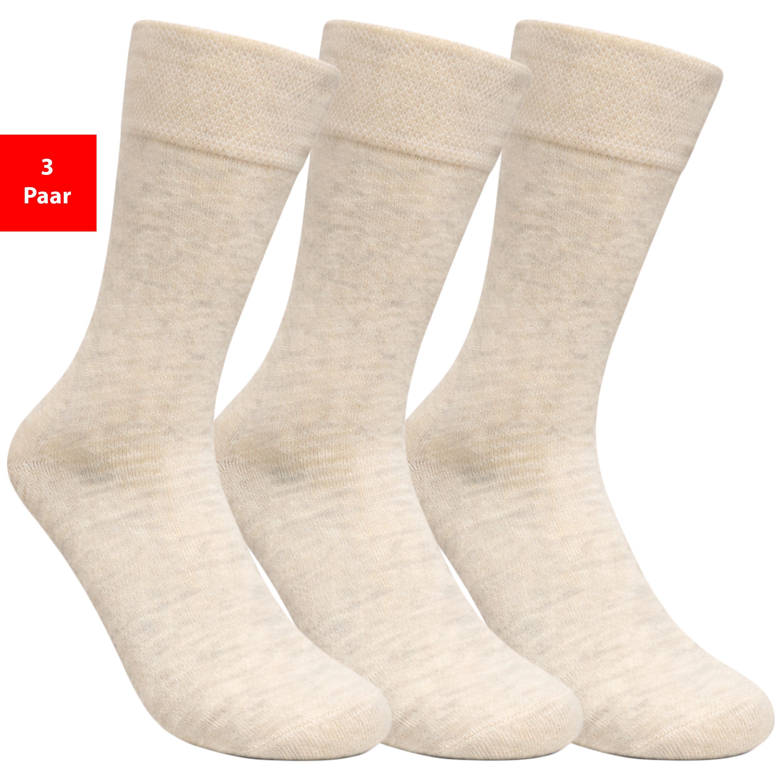 Fashionschmiede Gesundheitssocken Socken ohne Gummibund & Naht – Komfort Baumwolle Damen Herren (Packung, 3-Paar, 3 Paar) Nahtlos, druckfrei, atmungsaktiv, non-binding, ideal für sensible Füße