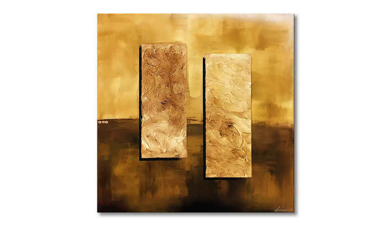 WandbilderXXL Gemälde Desert Rocks 90 x 90 cm, Abstraktes Gemälde, handgemaltes Unikat