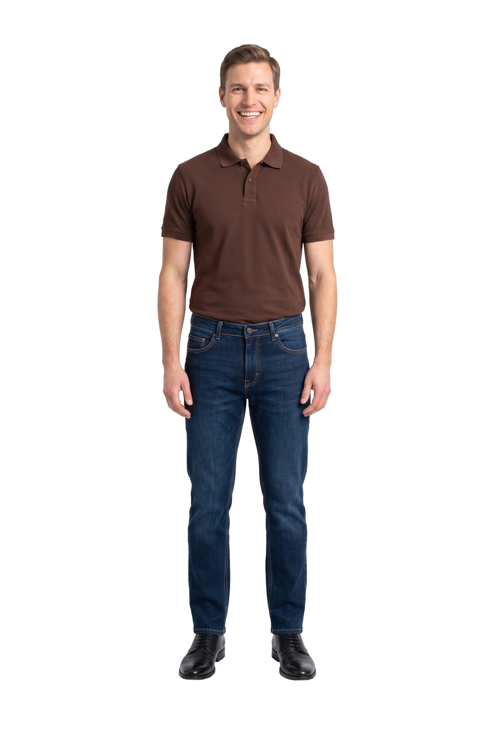 BlauerHafen Regular-fit-Jeans Herren Straight Fit Jeans Stretch Bequeme mit Slim Passform Super Flex