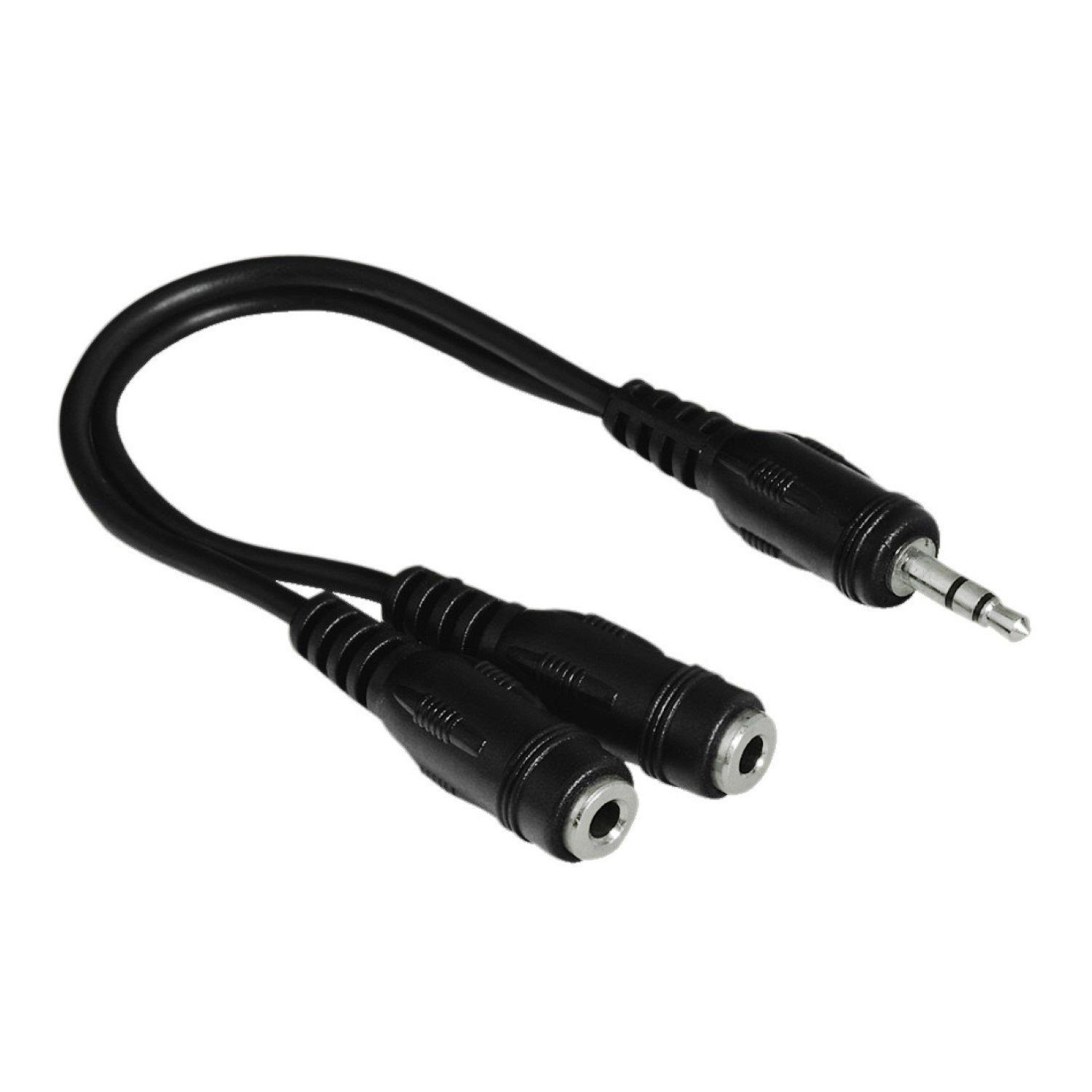 Hama Klinke-Adapter PC Y Splitter Audio-Kabel, 3,5-mm-Klinke, 3,5mm Klinke (20 cm), 3,5mm Klinke-Stecker zu 2x 3,5mm Klinken-Kupplung Adapter