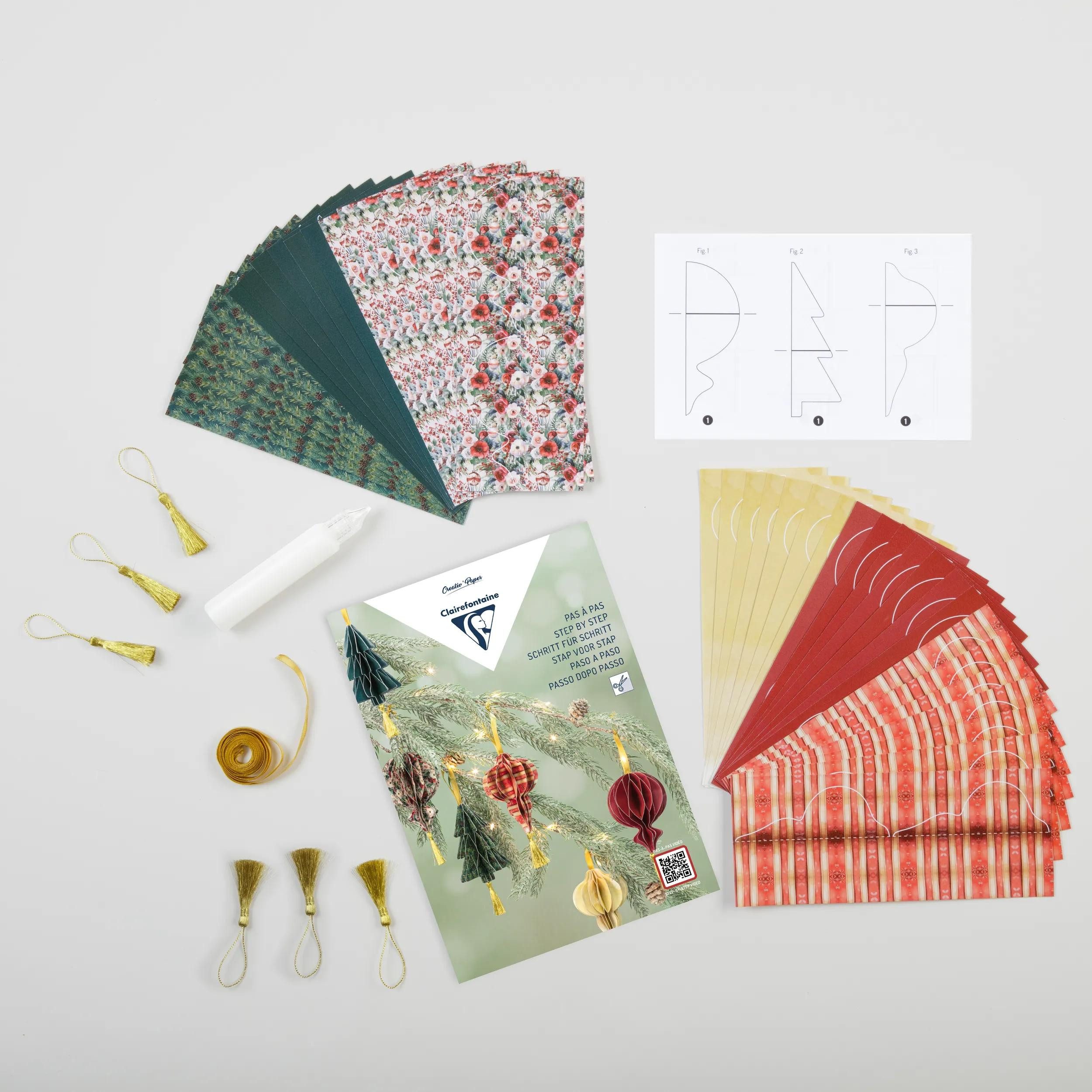 CLAIREFONTAINE Modelliermasse 3x Einsteigerset 20,5x29,7 XmasHaenger 97514C, Kreativset