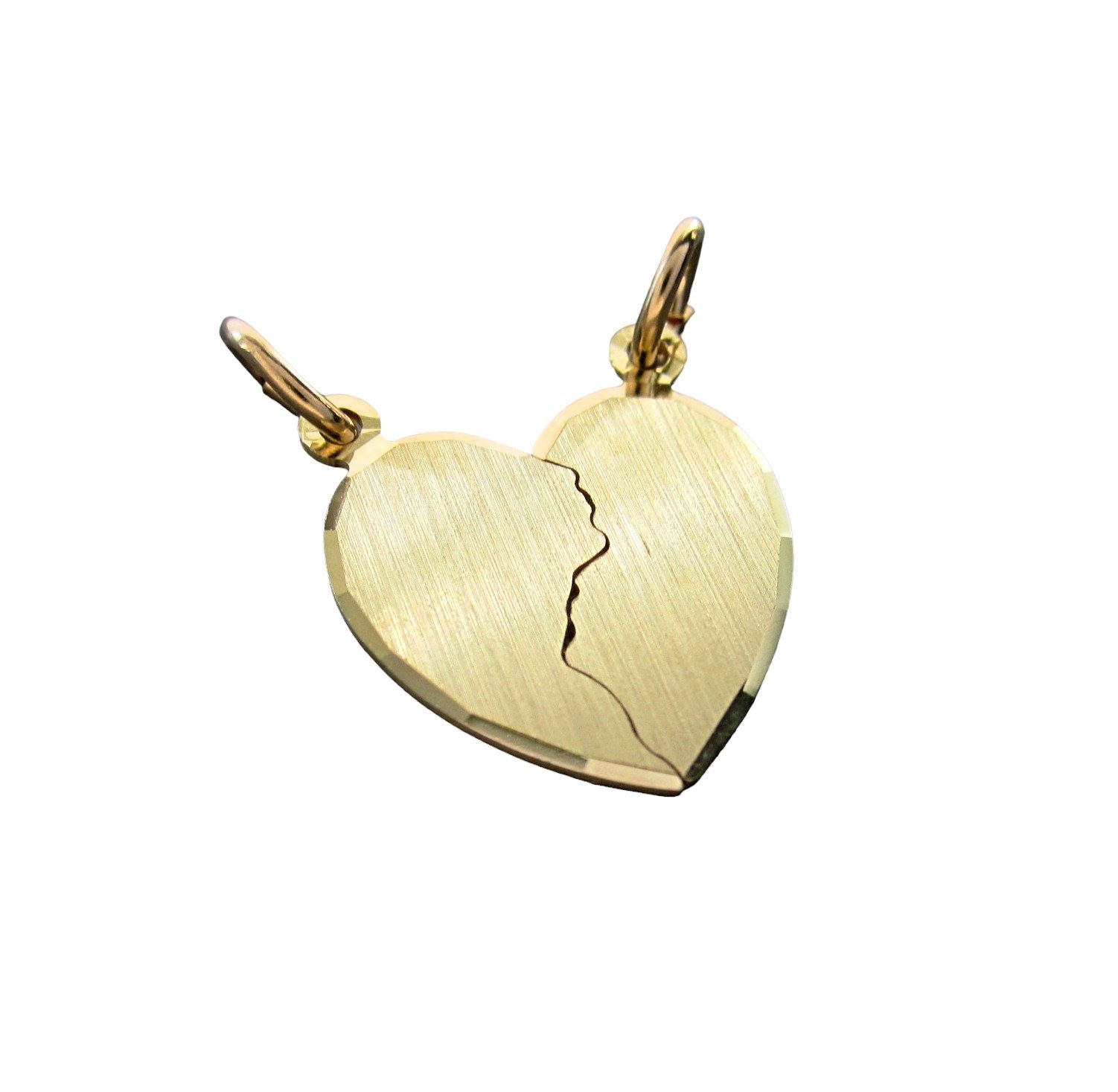 NICEANDnoble Rückseite Partnerherz, Amor-Aufkleber Kettenanhänger Herz auf 585er der Gelbgold Kettenanhänger