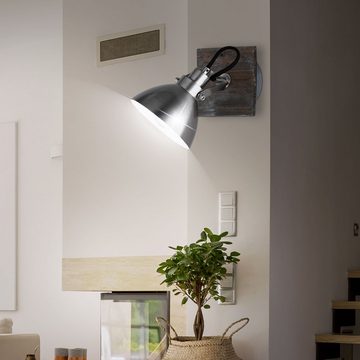 etc-shop LED Wandleuchte, Leuchtmittel inklusive, Warmweiß, Wand Lampe Strahler Spot Beleuchtung Holz Lese Leuchte