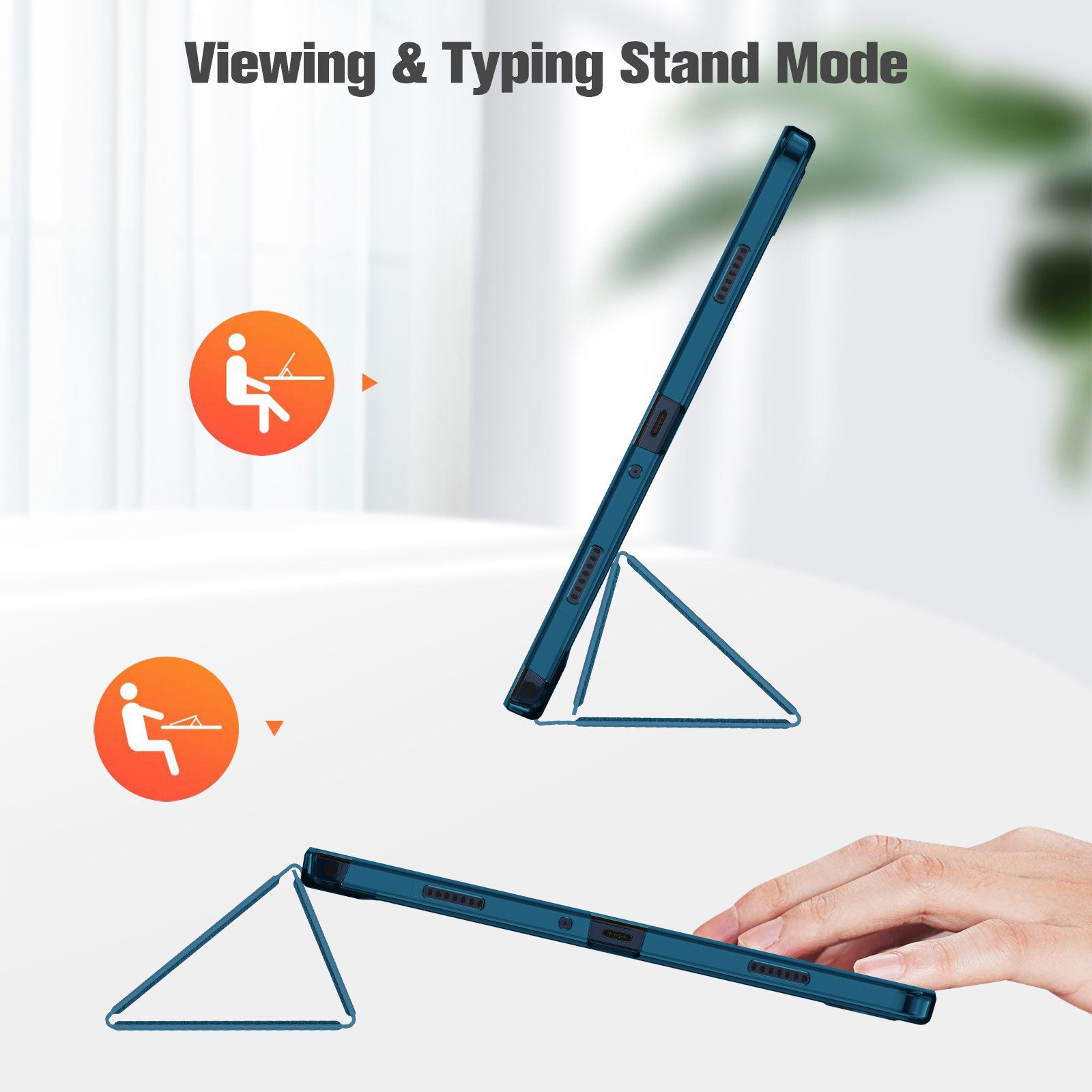 Fintie Tablet-Hülle für Samsung Galaxy Tab A9 Plus 11 Zoll 2023 SM-X210/X216/X218 11 Zoll, Ultradünn Hülle mit Translucent Rückseite Cover mit Auto Schlaf/Wach