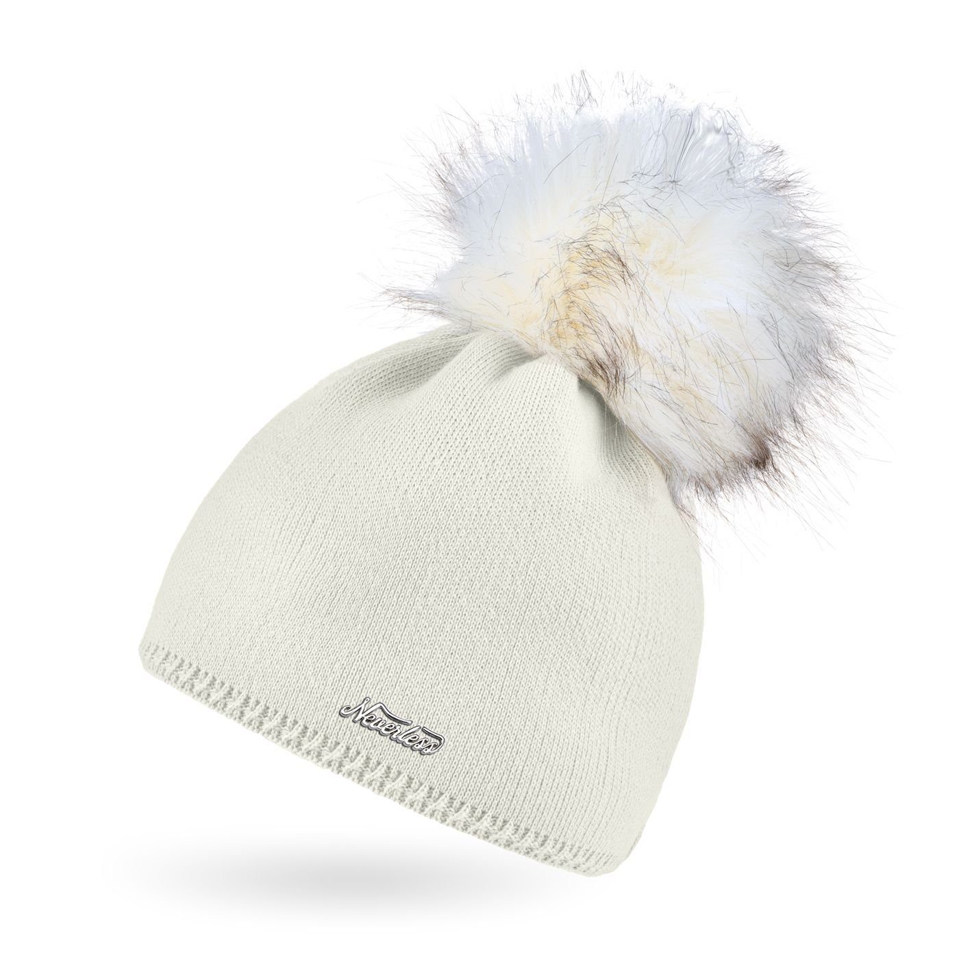 Damien Strickmütze Mit Doppel-Fell-Bommel & Fleece-Futter – Extra Warm, Einheitsgröße (54–58 Cm)