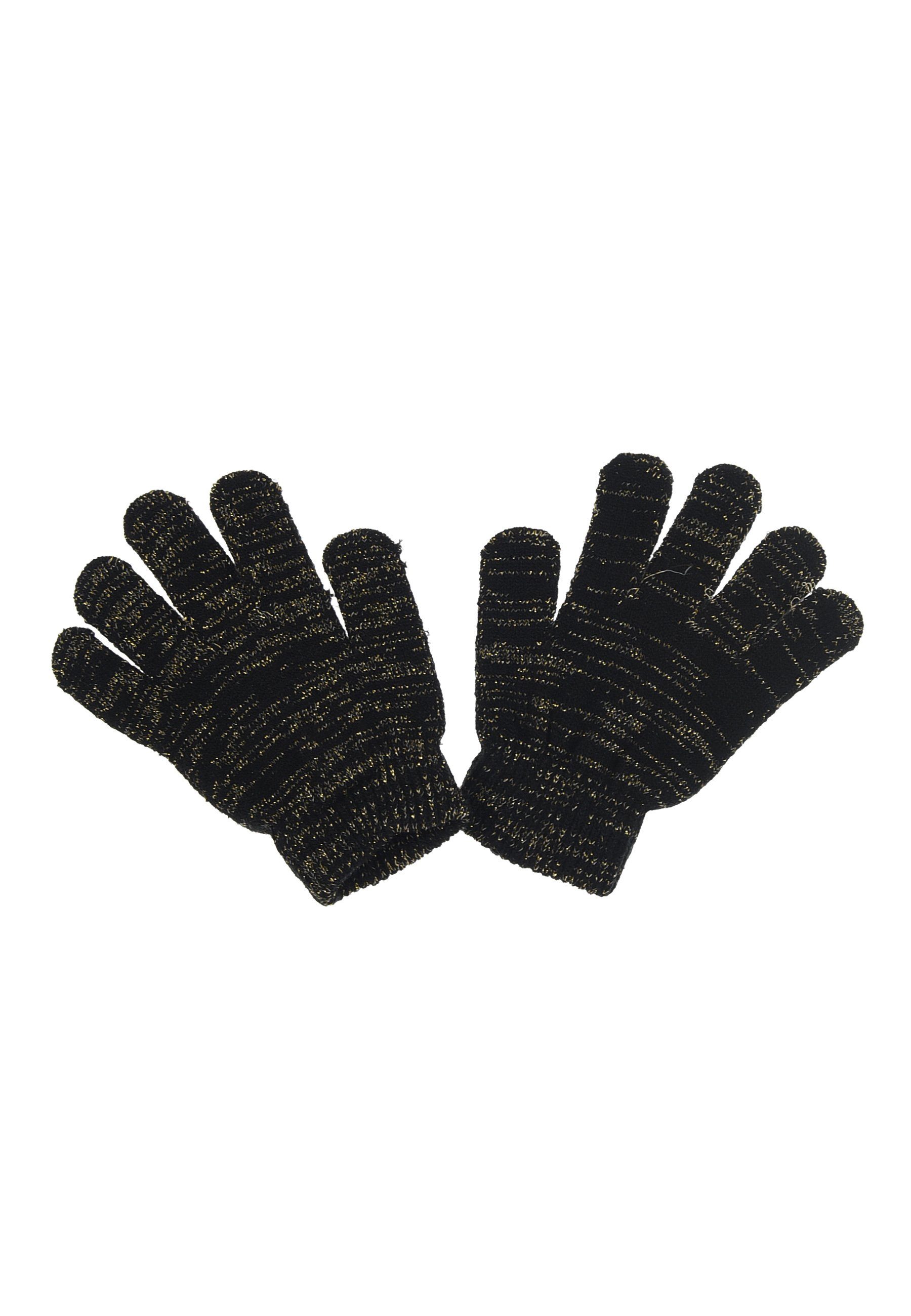 3 & Handschuhe Minnie Mouse Mini Schwarz tlg. Kinder Disney Beanie WInter-Mütze, Maus (SET) Winter-Set Schal